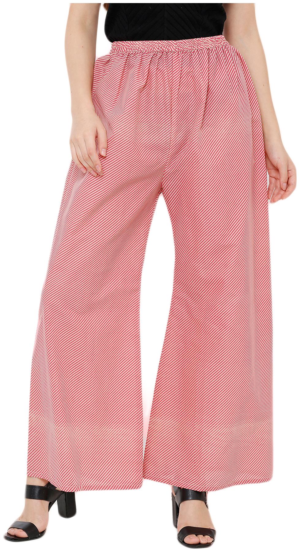 

Salwar Studio Red Striped Straight Palazzo