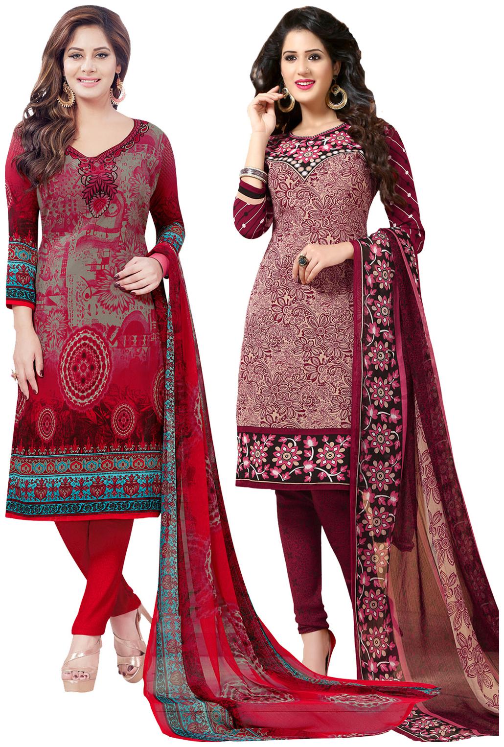 

Salwar Studio Multi Unstitched Kurta fabric With dupatta Dress Material