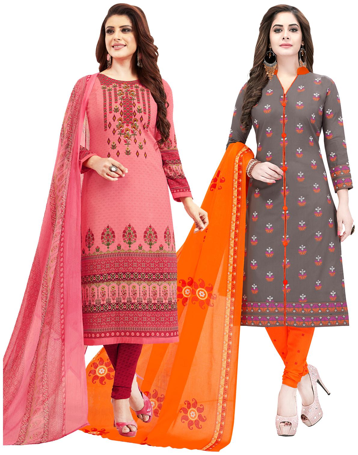 

Salwar Studio Women Crepe Printed Kurta Bottom Dupatta Multi