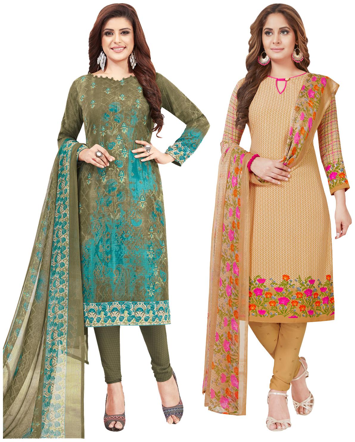 

Salwar Studio Multi Unstitched Kurta with bottom dupatta With dupatta Dress Material