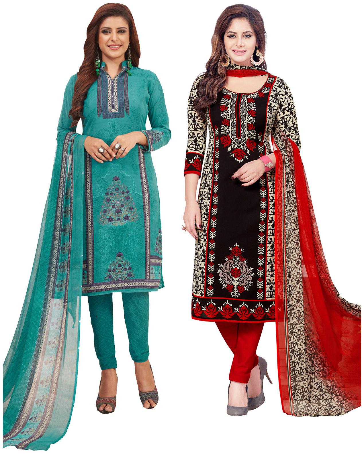 

Salwar Studio Multi Unstitched Kurta with bottom dupatta With dupatta Dress Material