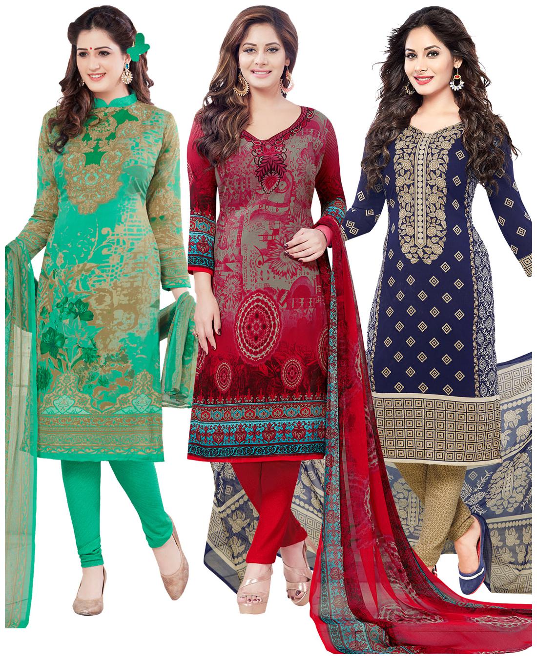

Salwar Studio Multi Unstitched Kurta fabric With dupatta Dress Material