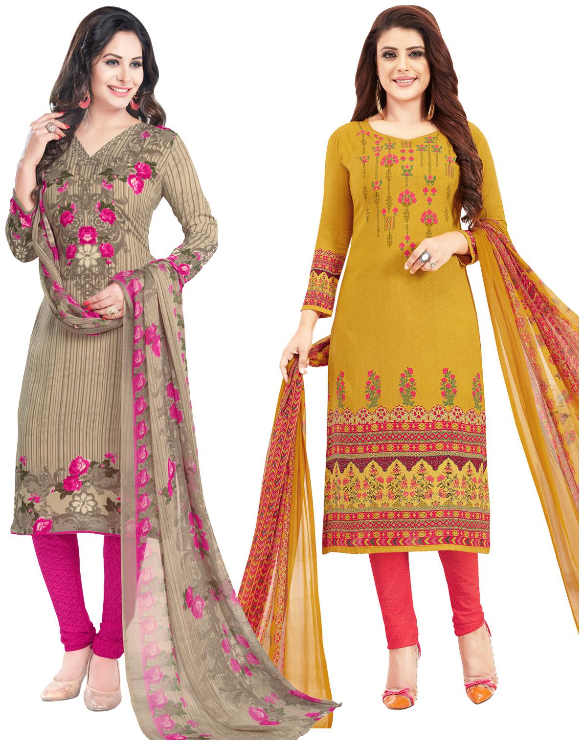

Salwar Studio Multi Unstitched Kurta with bottom dupatta With dupatta Dress Material