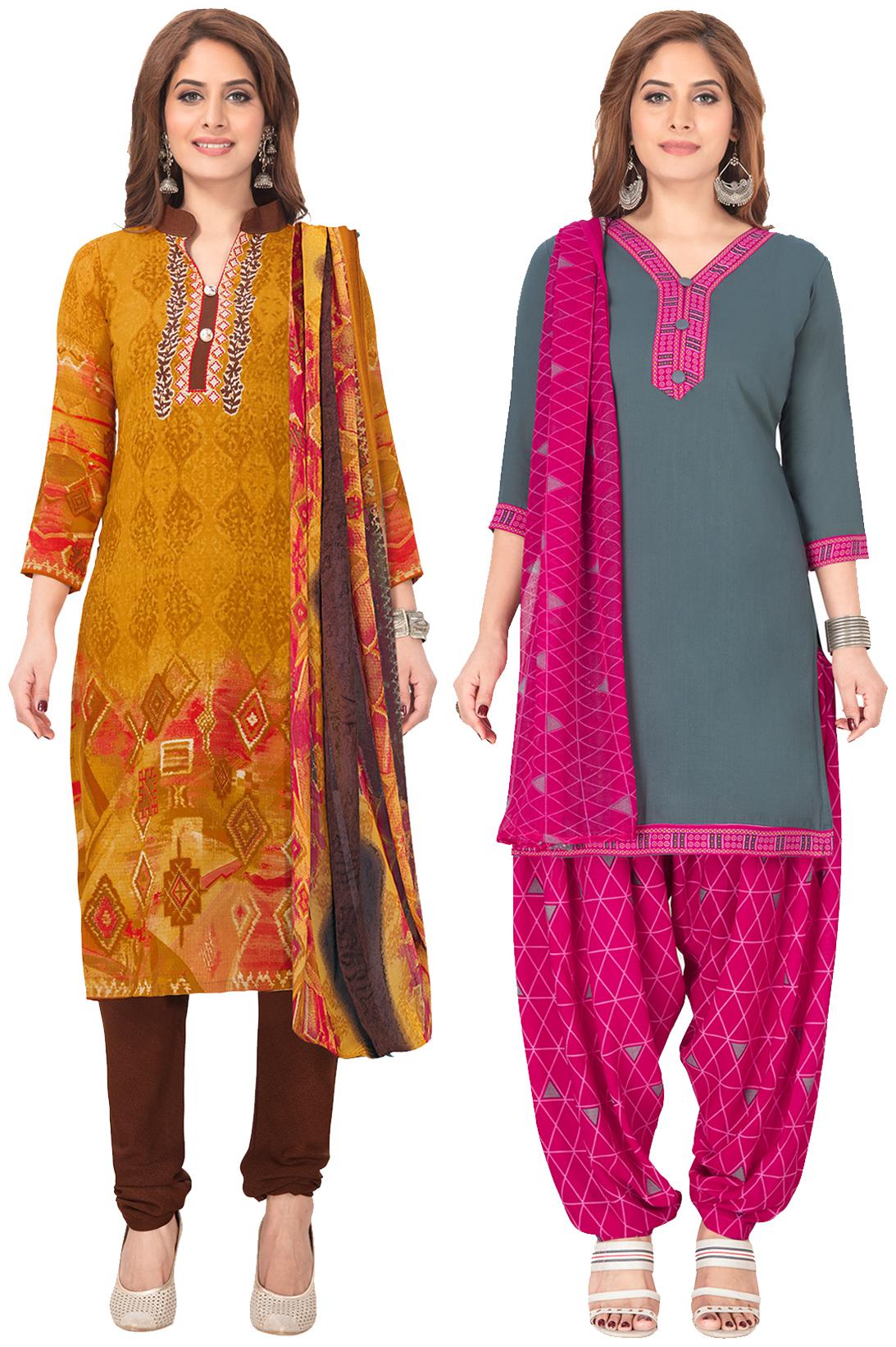 

Salwar Studio Multi Unstitched Kurta with bottom dupatta With dupatta Dress Material