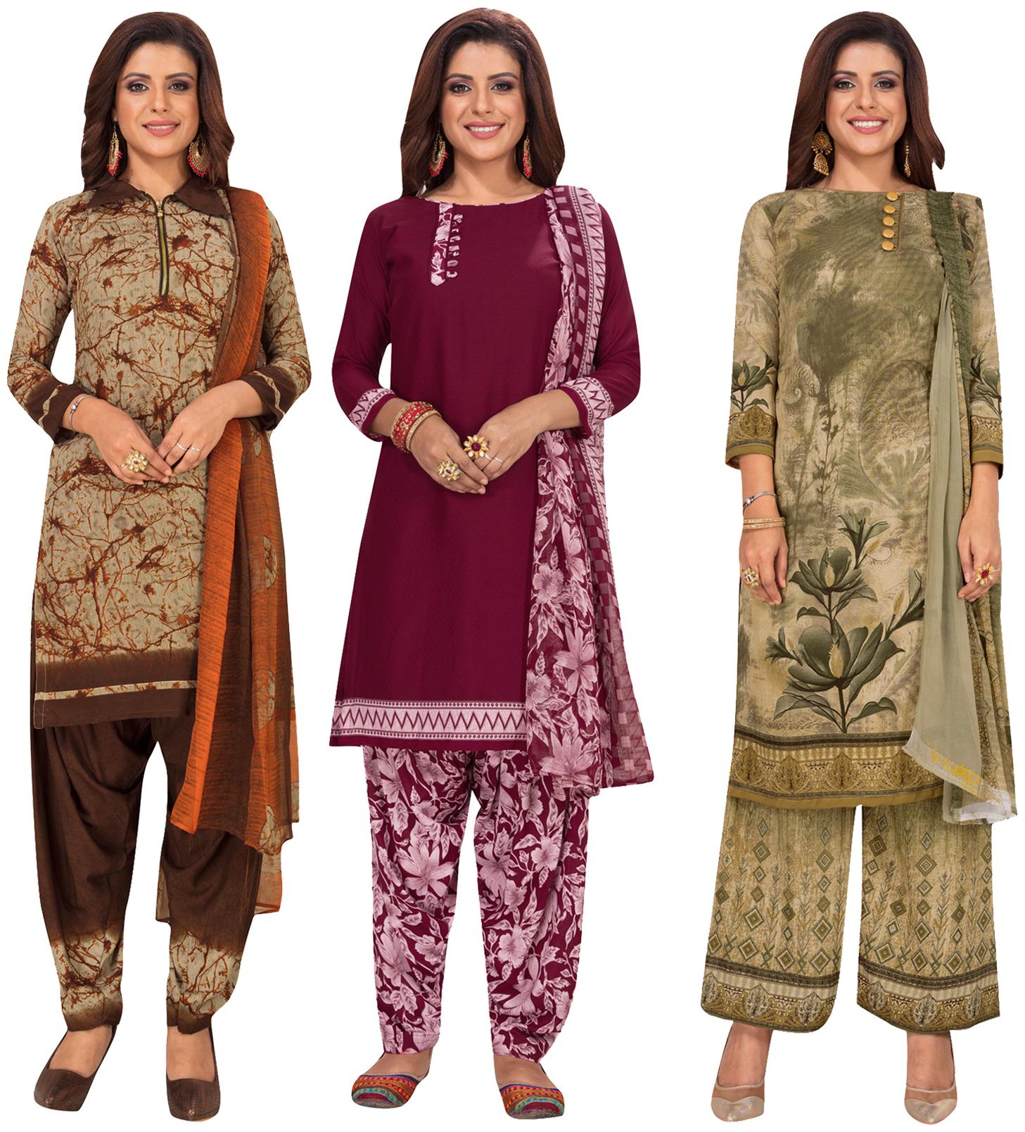 

Salwar Studio Multi Unstitched Kurta with bottom dupatta With dupatta Dress Material