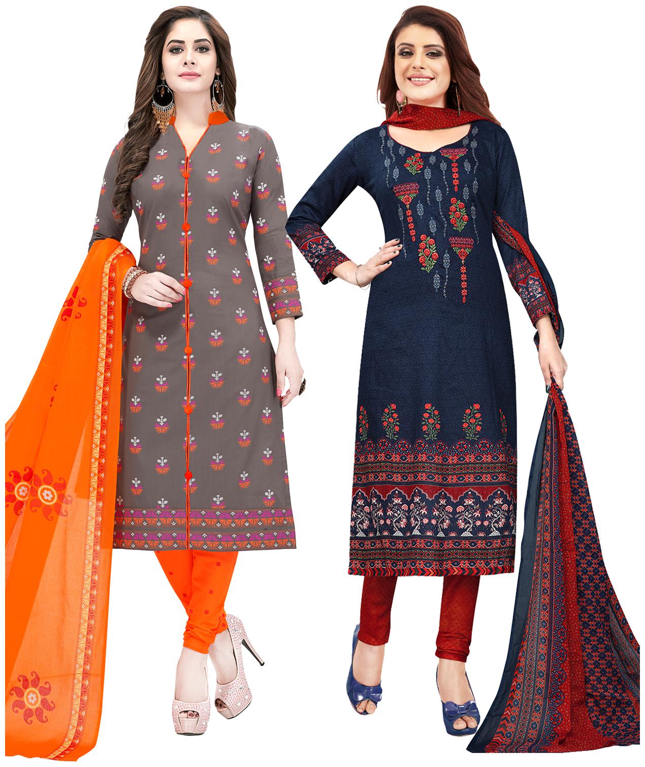 

Salwar Studio Women Crepe Printed Kurta Bottom Dupatta Multi