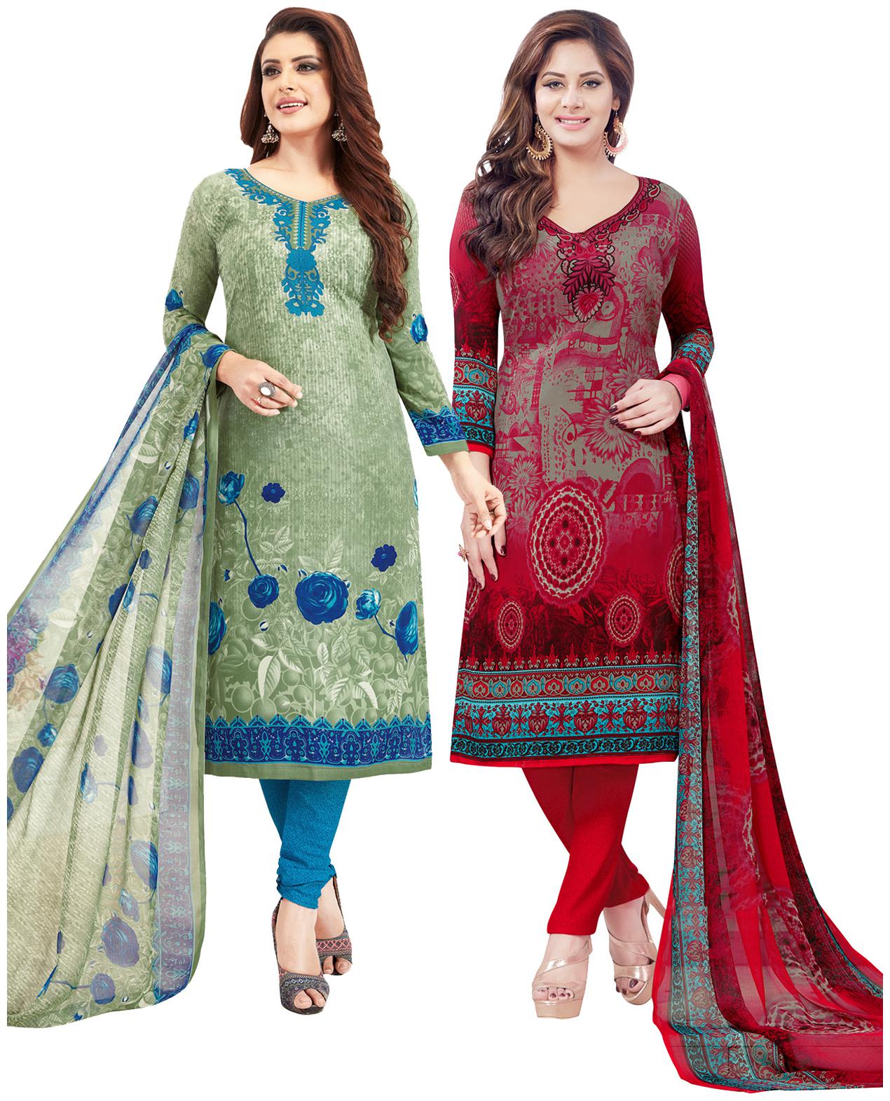 

Salwar Studio Multi Unstitched Kurta with bottom dupatta With dupatta Dress Material