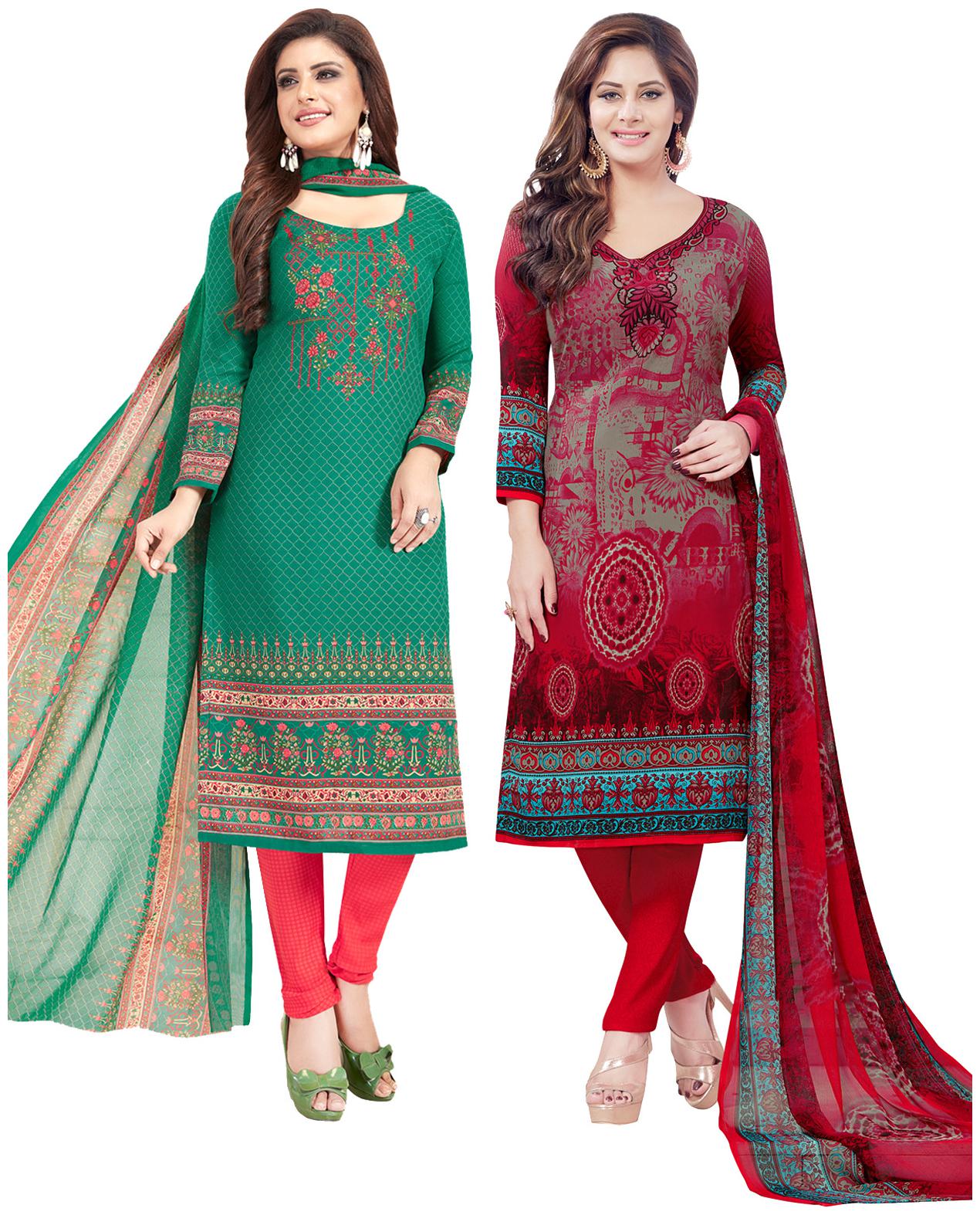

Salwar Studio Multi Unstitched Kurta with bottom dupatta With dupatta Dress Material