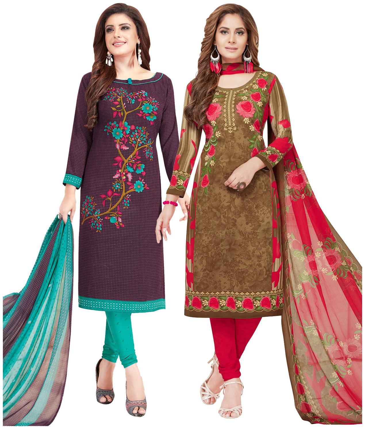 

Salwar Studio Multi Unstitched Kurta with bottom dupatta With dupatta Dress Material