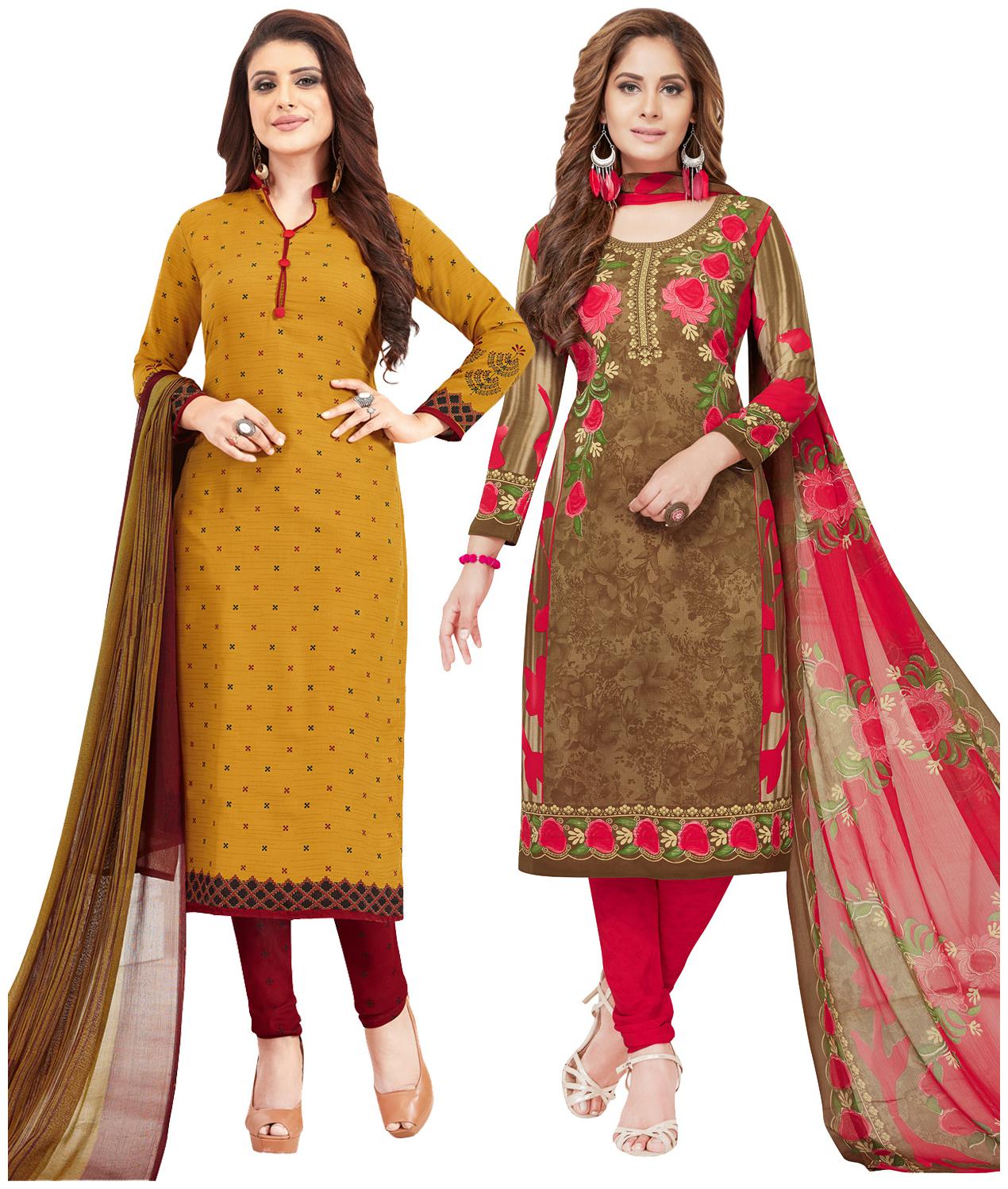 

Salwar Studio Women Crepe Printed Kurta Bottom Dupatta Multi
