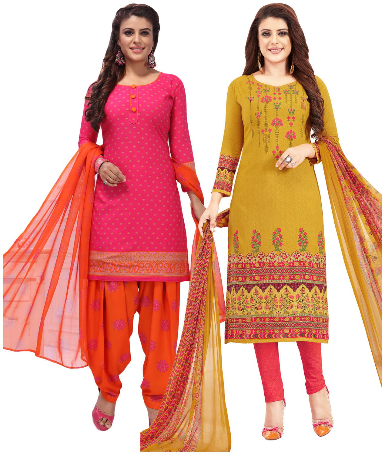 

Salwar Studio Multi Unstitched Kurta with bottom dupatta With dupatta Dress Material