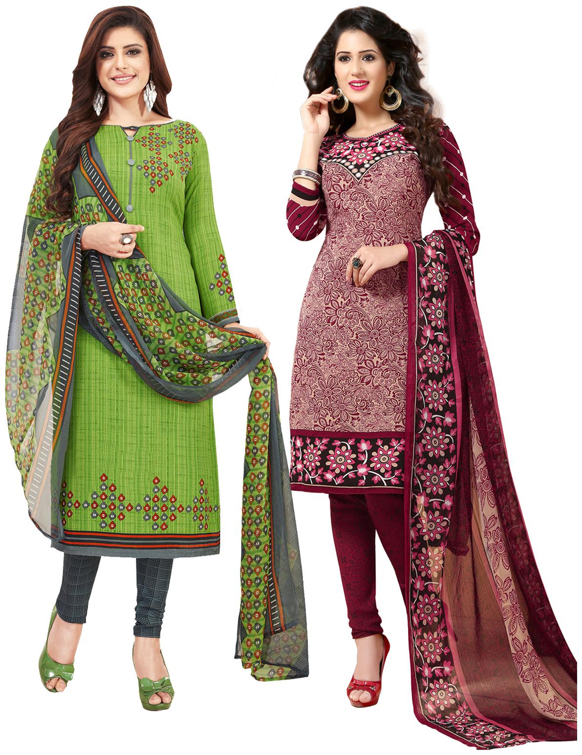 

Salwar Studio Multi Unstitched Kurta with bottom dupatta With dupatta Dress Material