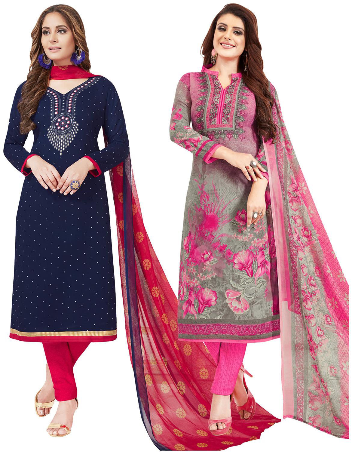 

Salwar Studio Multi Unstitched Kurta with bottom dupatta With dupatta Dress Material