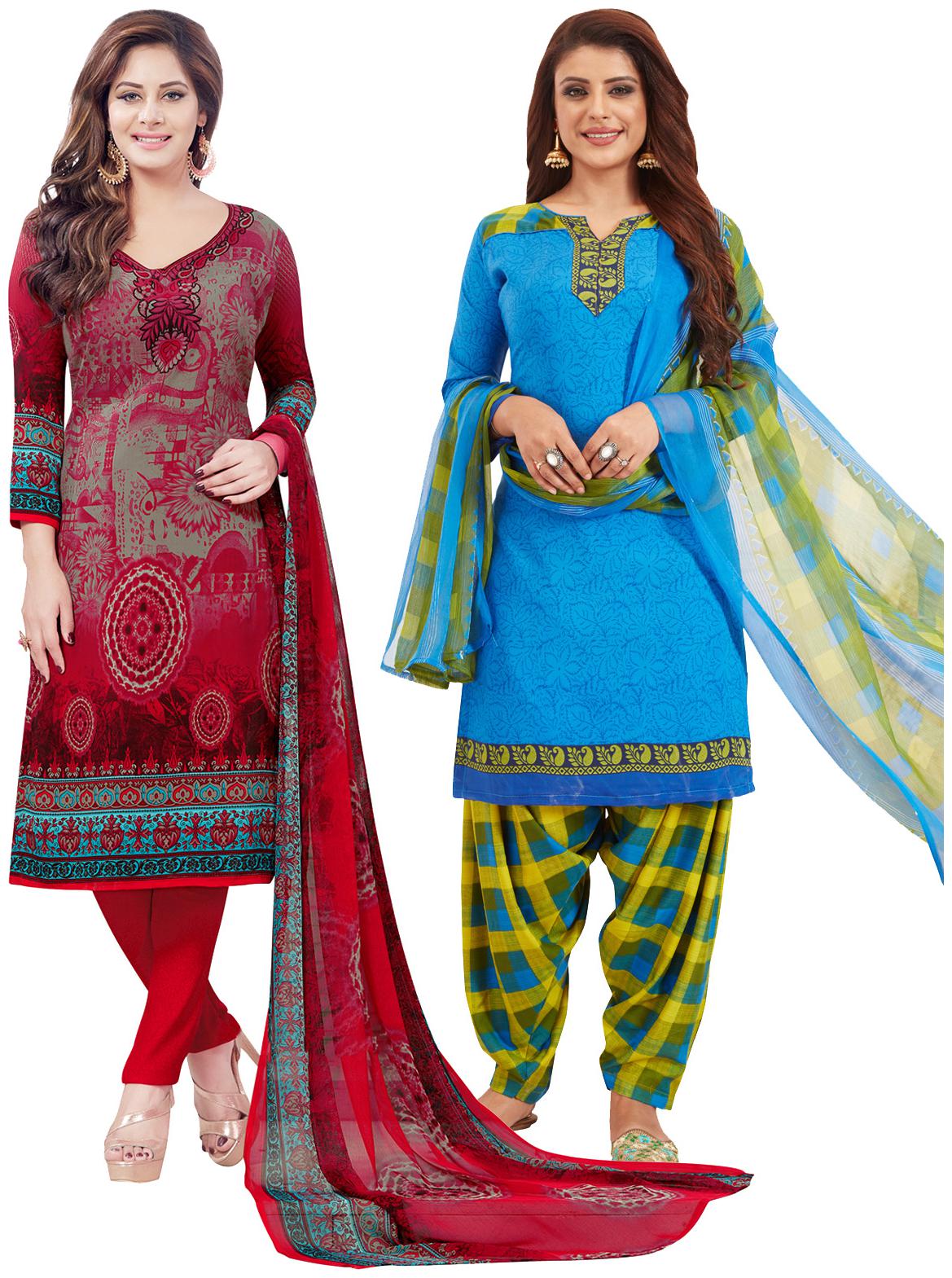 

Salwar Studio Multi Unstitched Kurta with bottom dupatta With dupatta Dress Material