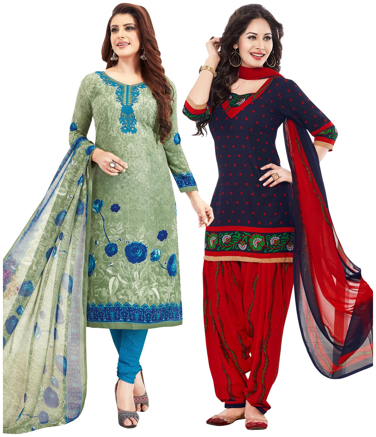 

Salwar Studio Multi Unstitched Kurta with bottom dupatta With dupatta Dress Material
