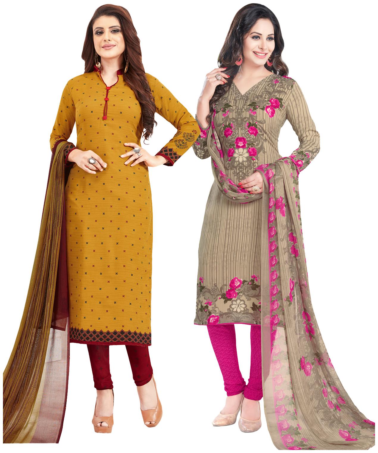 

Salwar Studio Women Crepe Printed Kurta Bottom Dupatta Multi