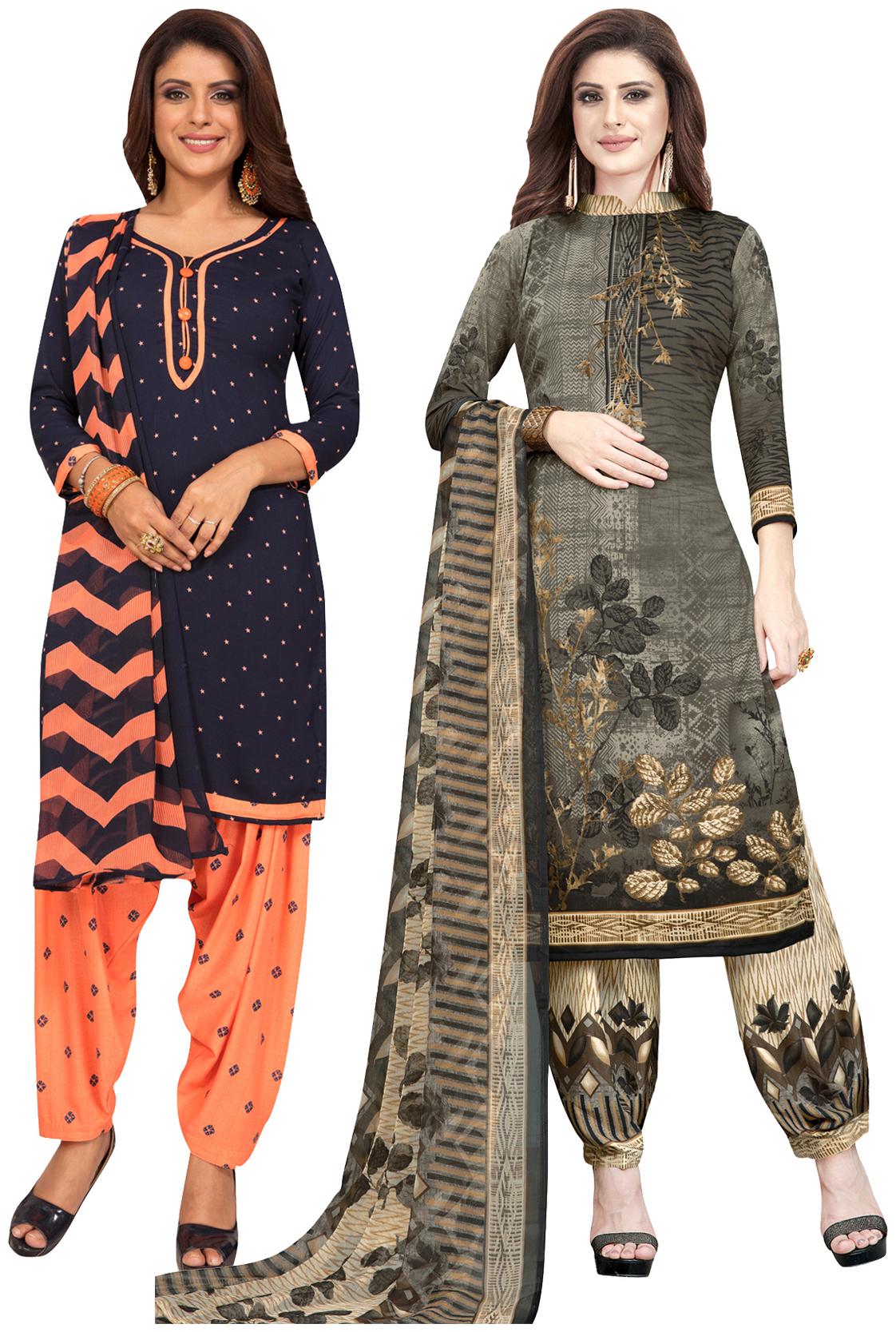 

Salwar Studio Multi Unstitched Kurta with bottom dupatta With dupatta Dress Material