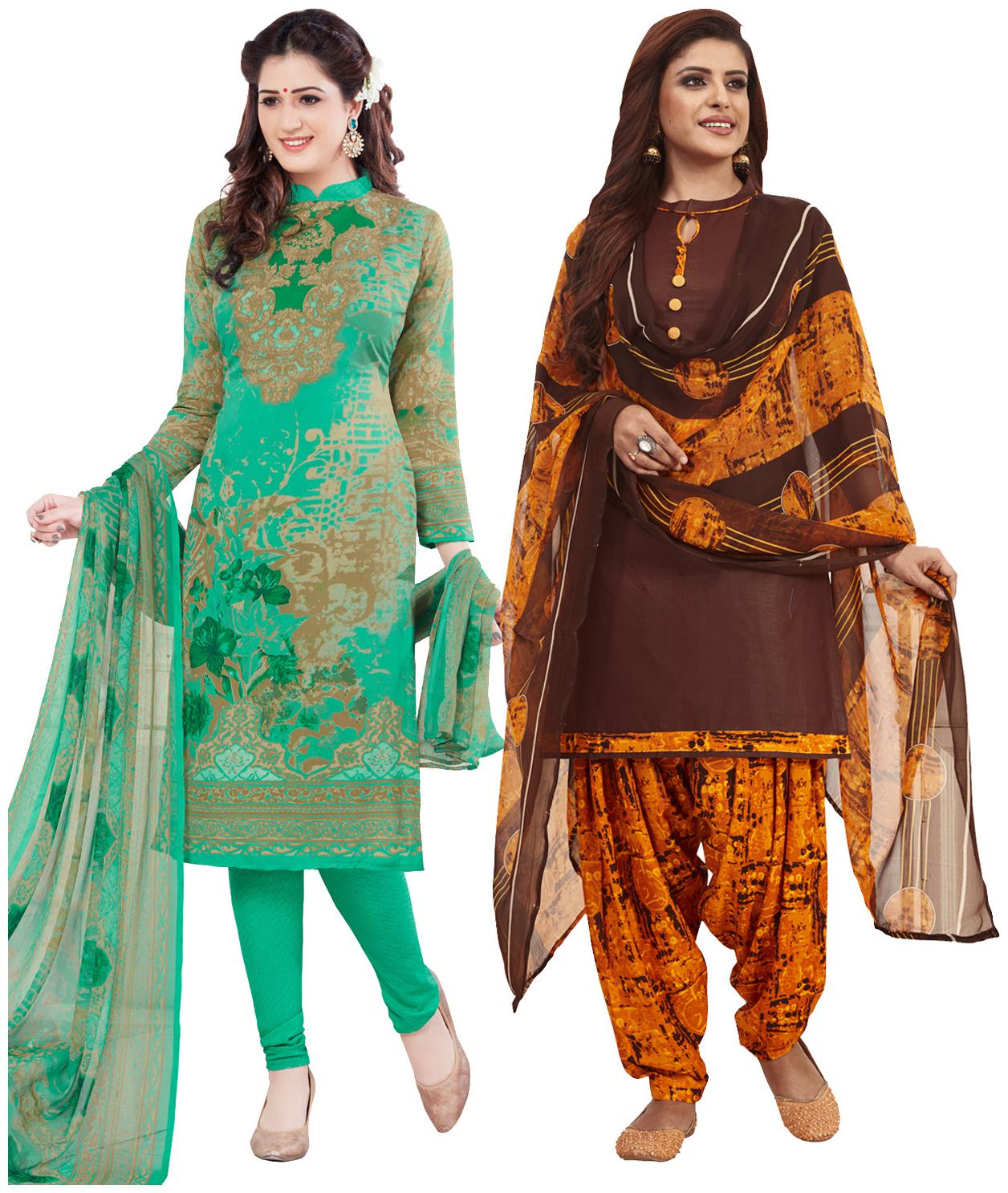 

Salwar Studio Multi Unstitched Kurta with bottom dupatta With dupatta Dress Material