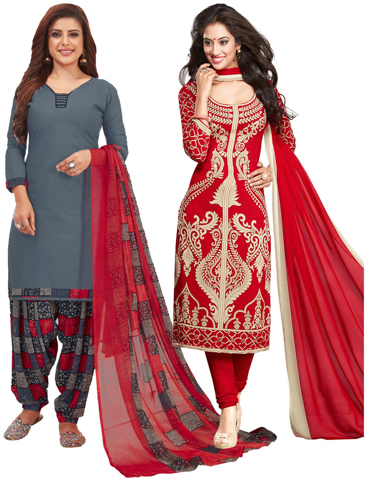 

Salwar Studio Multi Unstitched Kurta with bottom dupatta With dupatta Dress Material