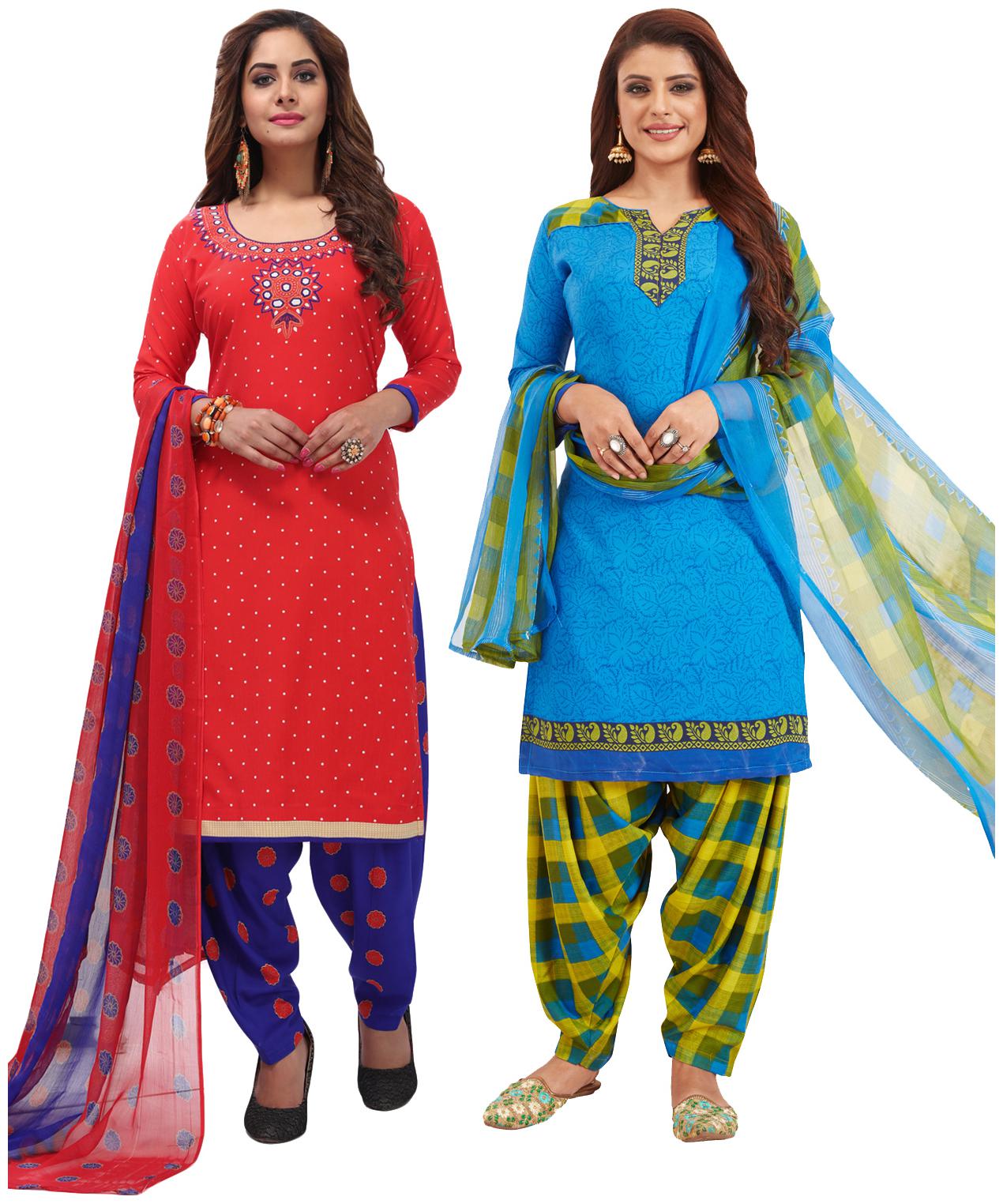 

Salwar Studio Multi Unstitched Kurta with bottom dupatta With dupatta Dress Material