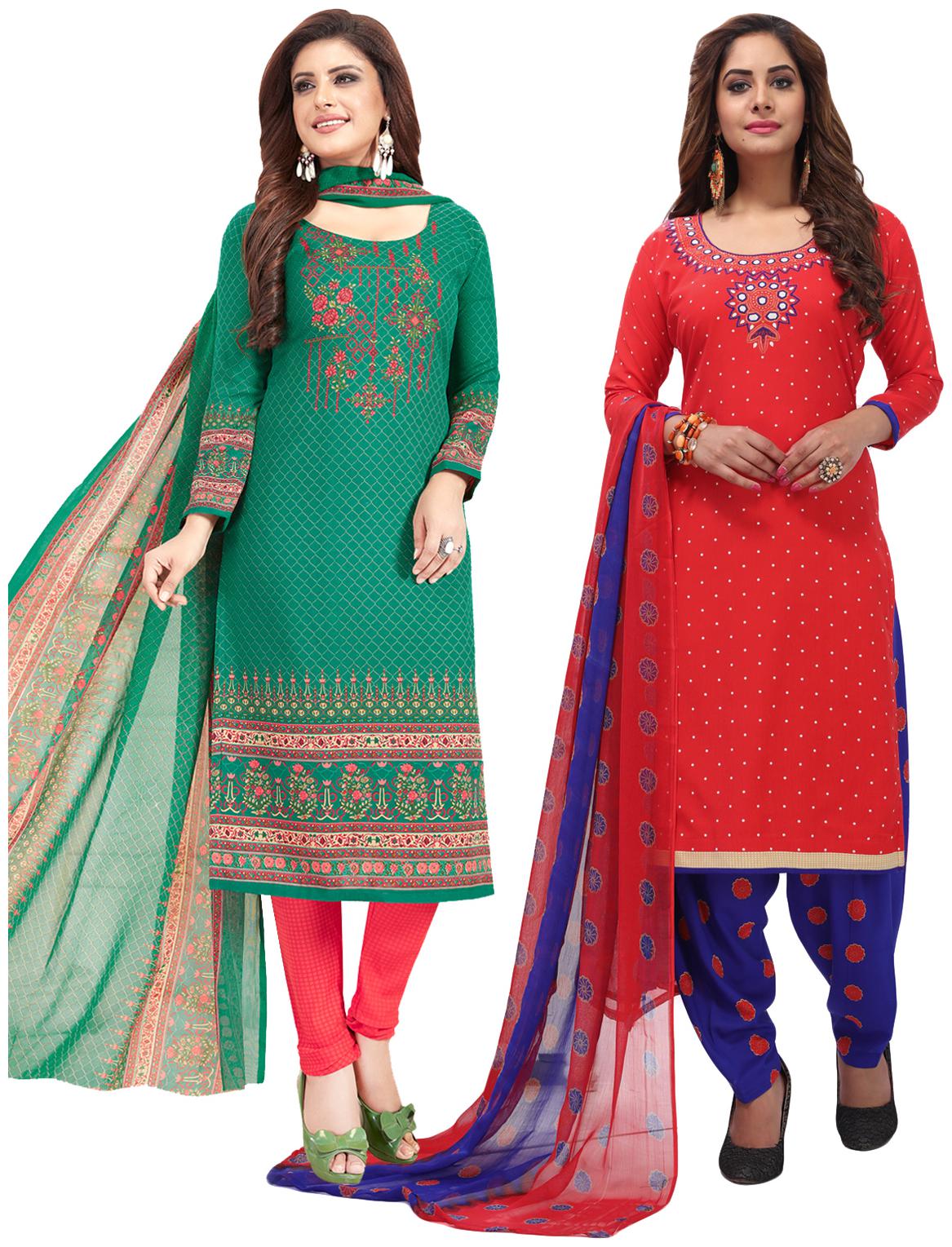 

Salwar Studio Women Crepe Printed Kurta Bottom Dupatta Multi