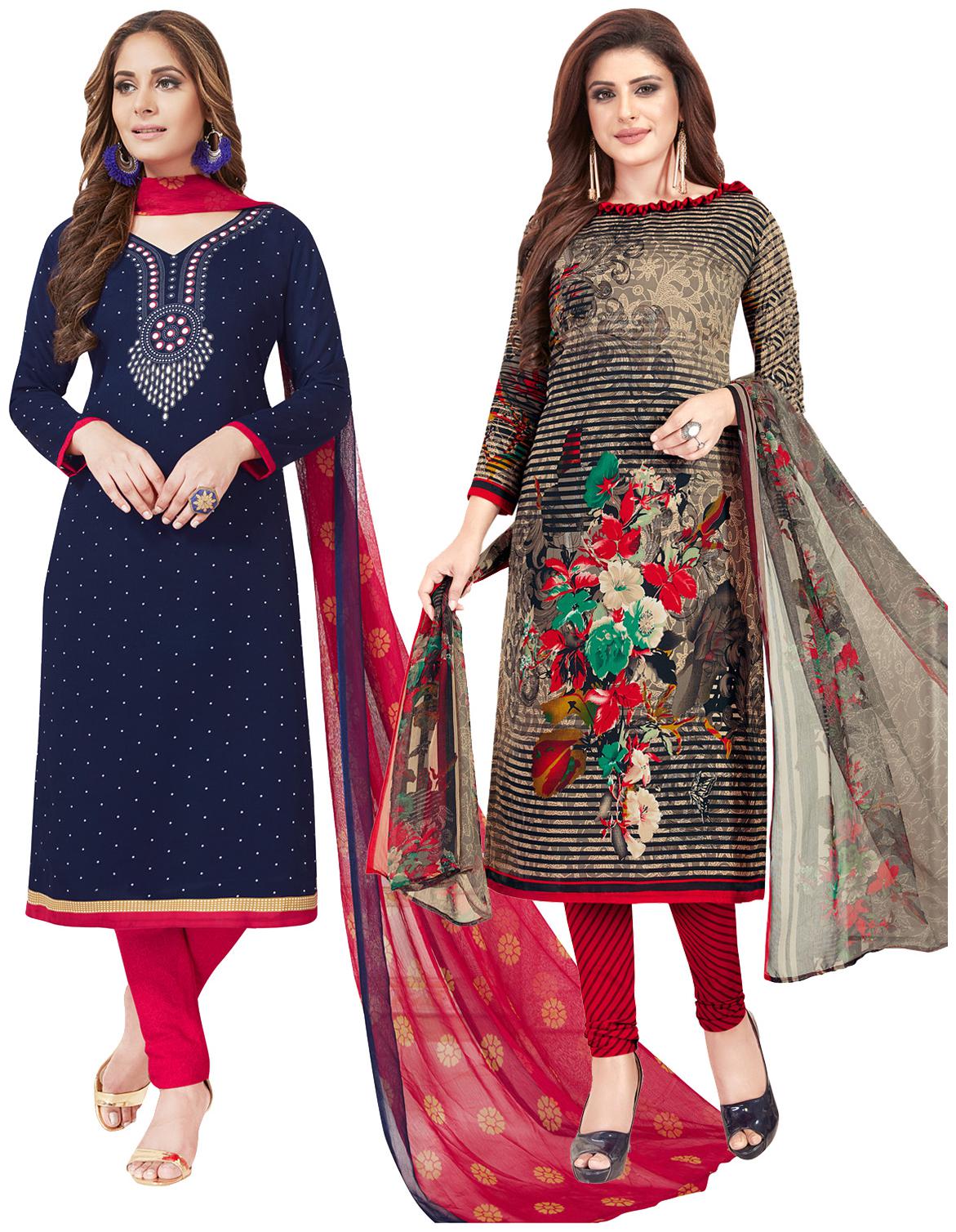 

Salwar Studio Multi Unstitched Kurta with bottom dupatta With dupatta Dress Material