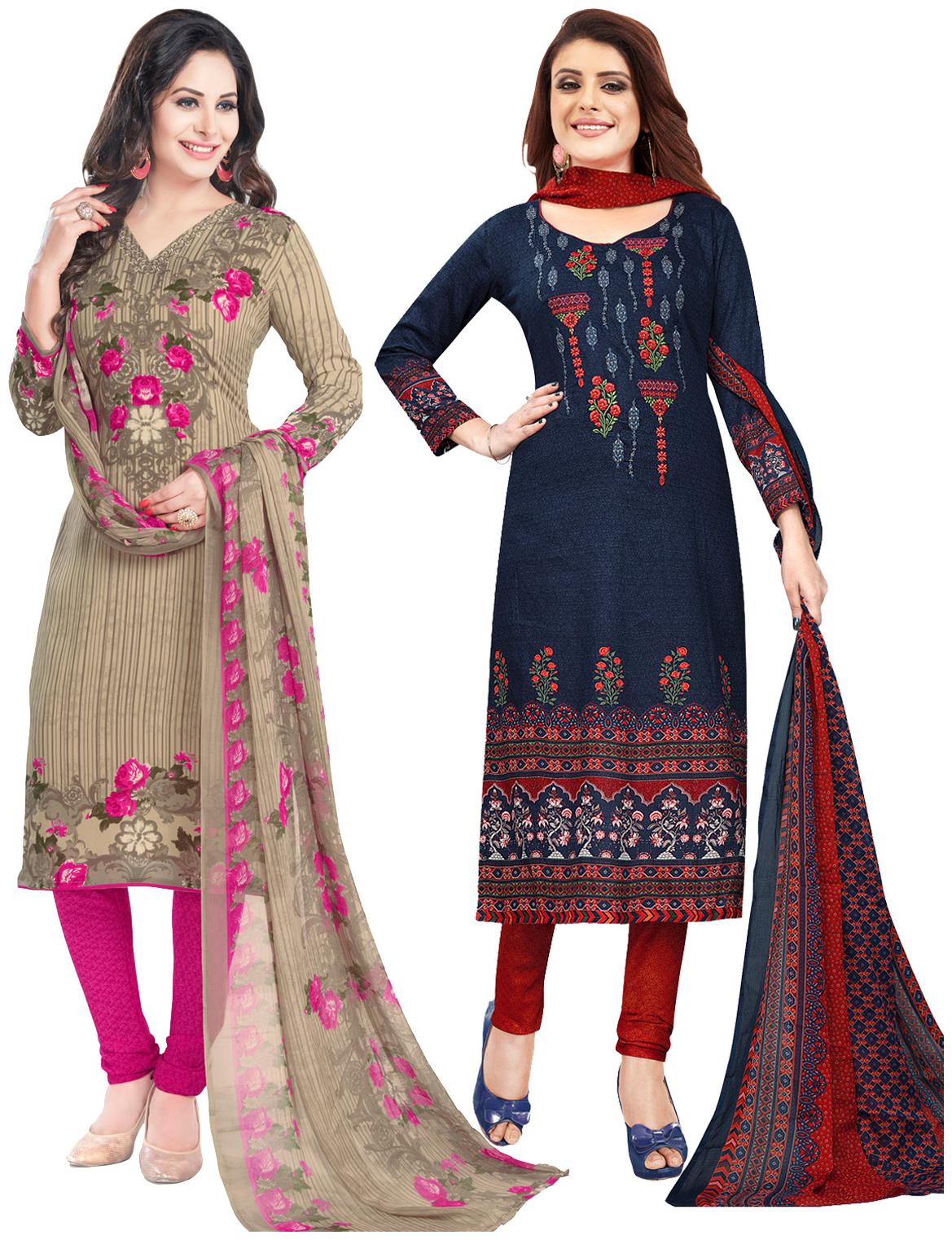 

Salwar Studio Multi Unstitched Kurta with bottom dupatta With dupatta Dress Material