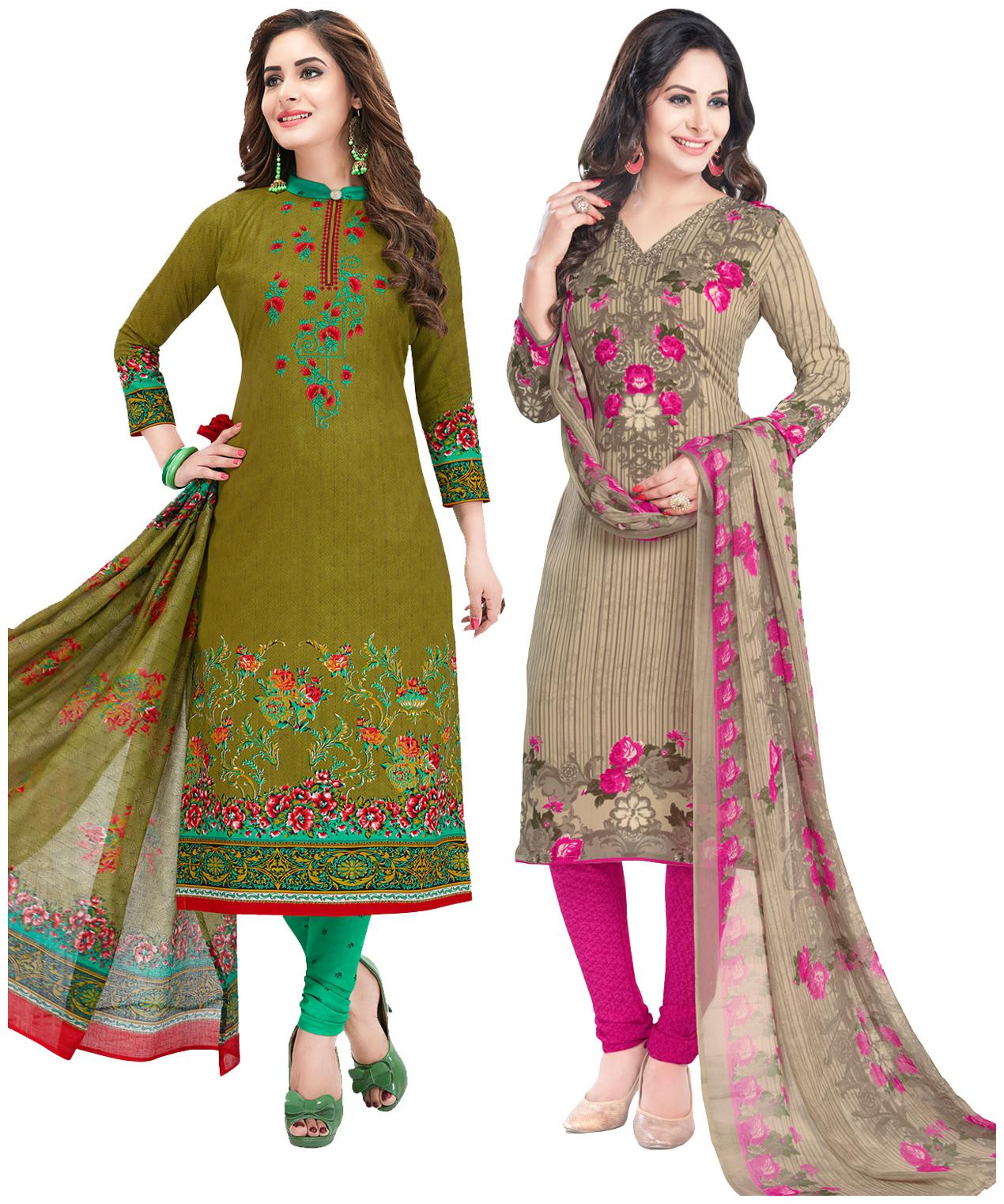 

Salwar Studio Women Crepe Printed Kurta Bottom Dupatta Multi