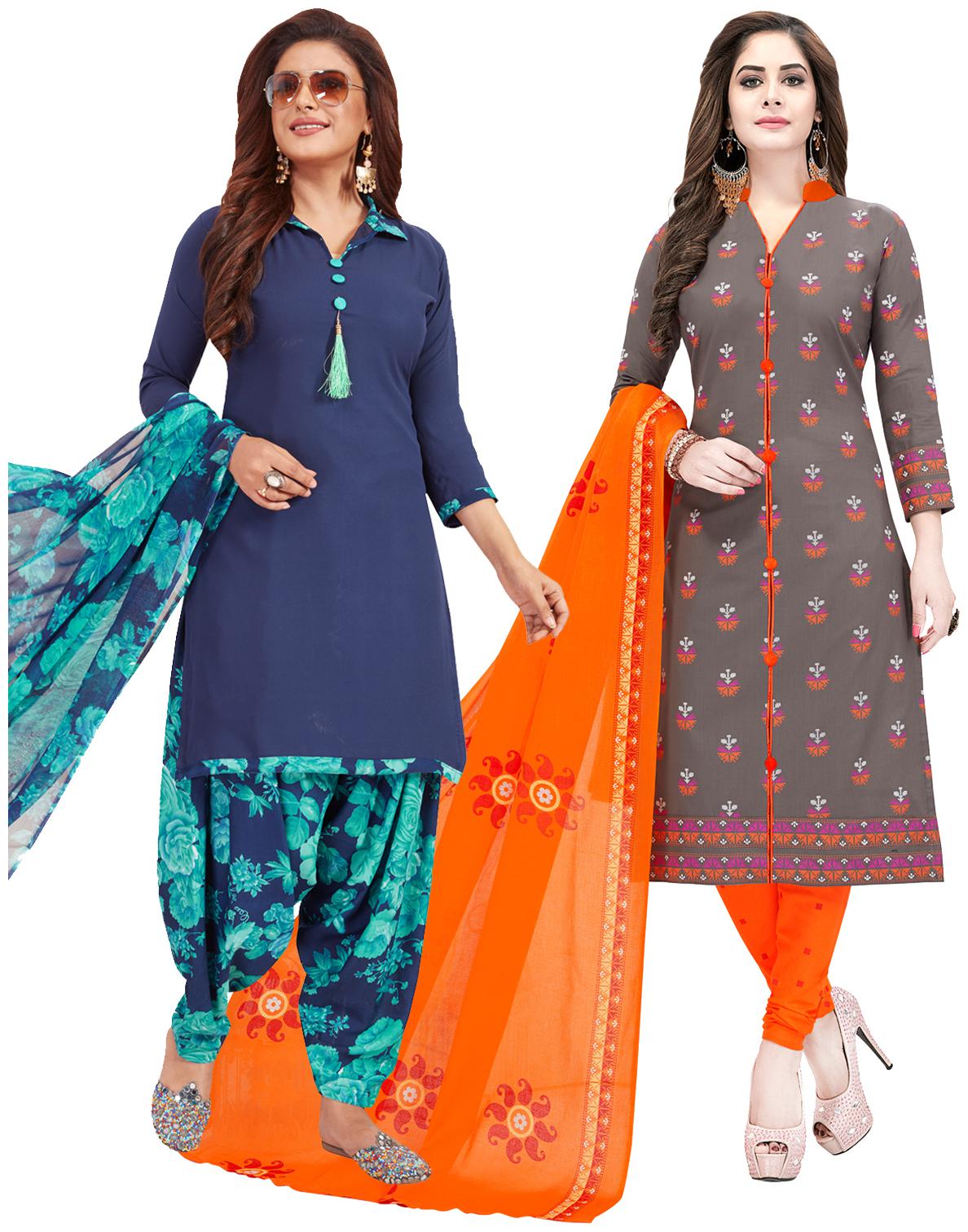 

Salwar Studio Multi Unstitched Kurta with bottom dupatta With dupatta Dress Material