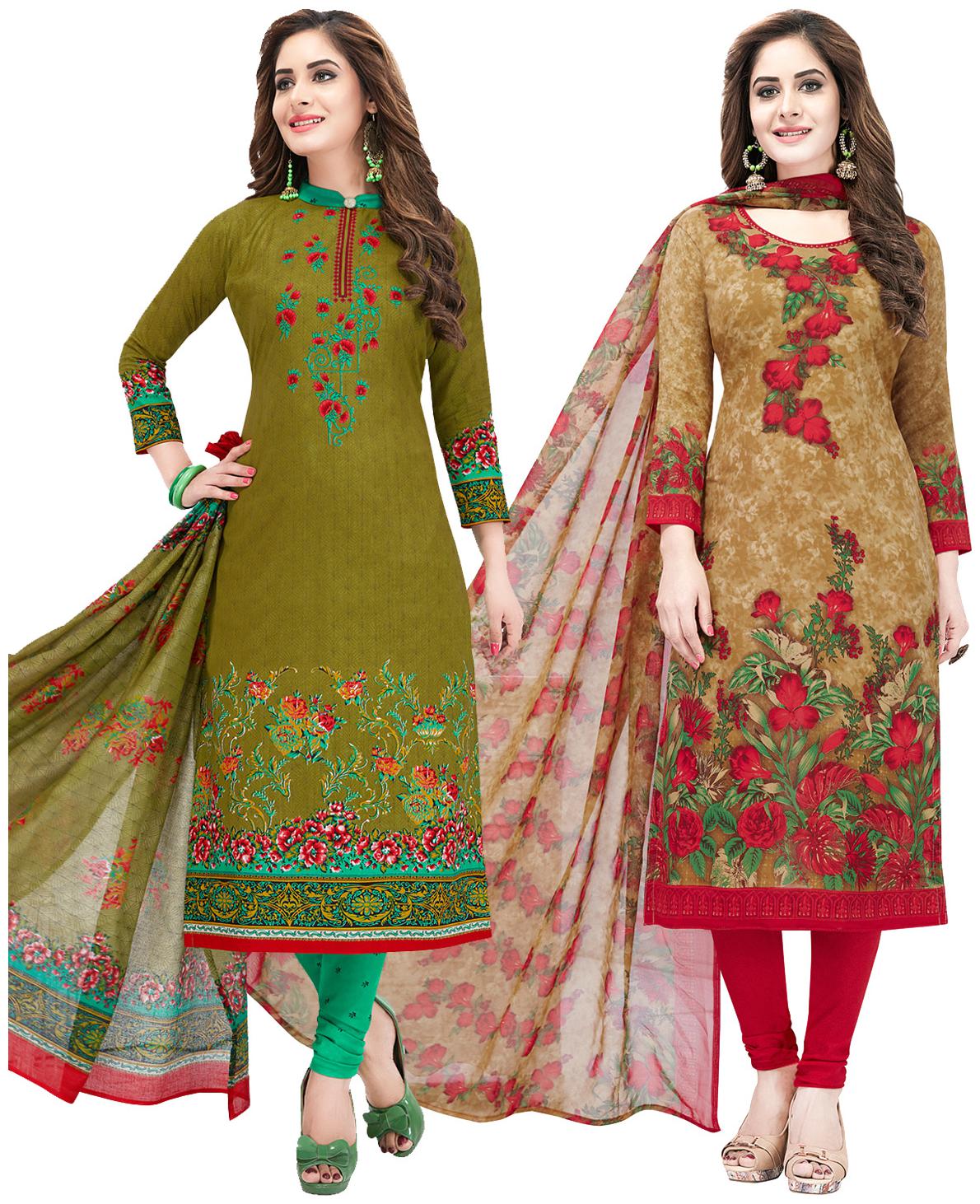 

Salwar Studio Multi Unstitched Kurta with bottom dupatta With dupatta Dress Material