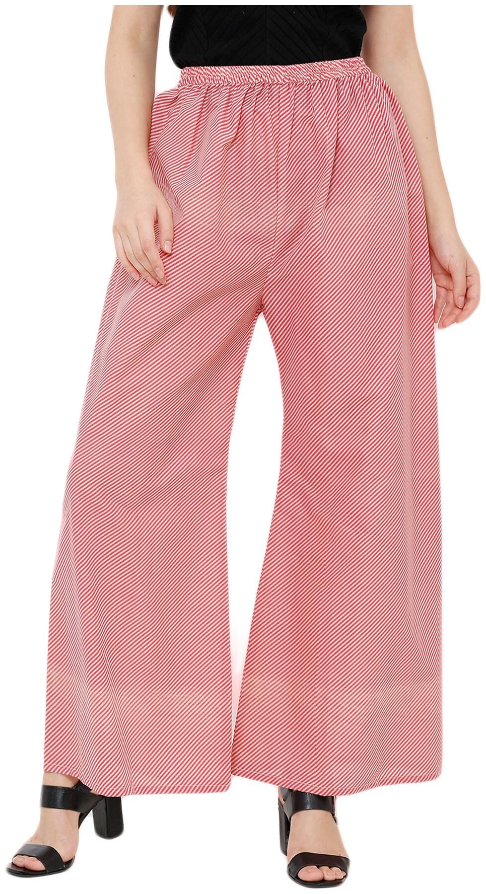 

Salwar Studio Red Striped Straight Palazzo