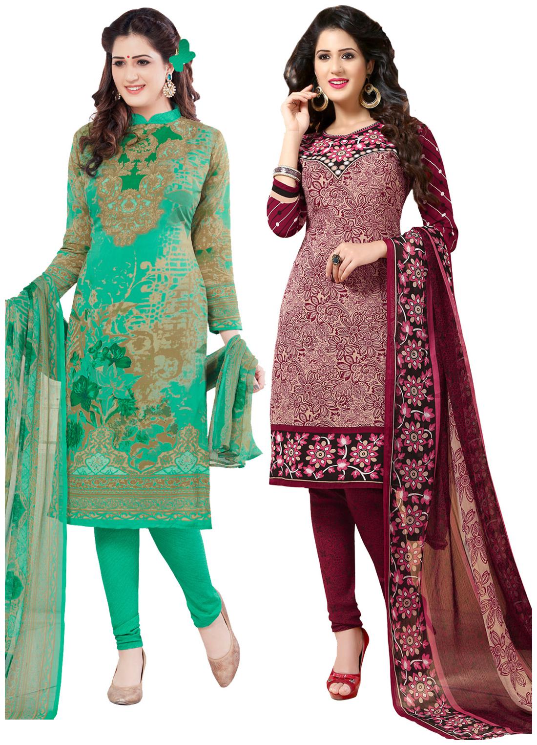 

Salwar Studio Multi Unstitched Kurta fabric With dupatta Dress Material