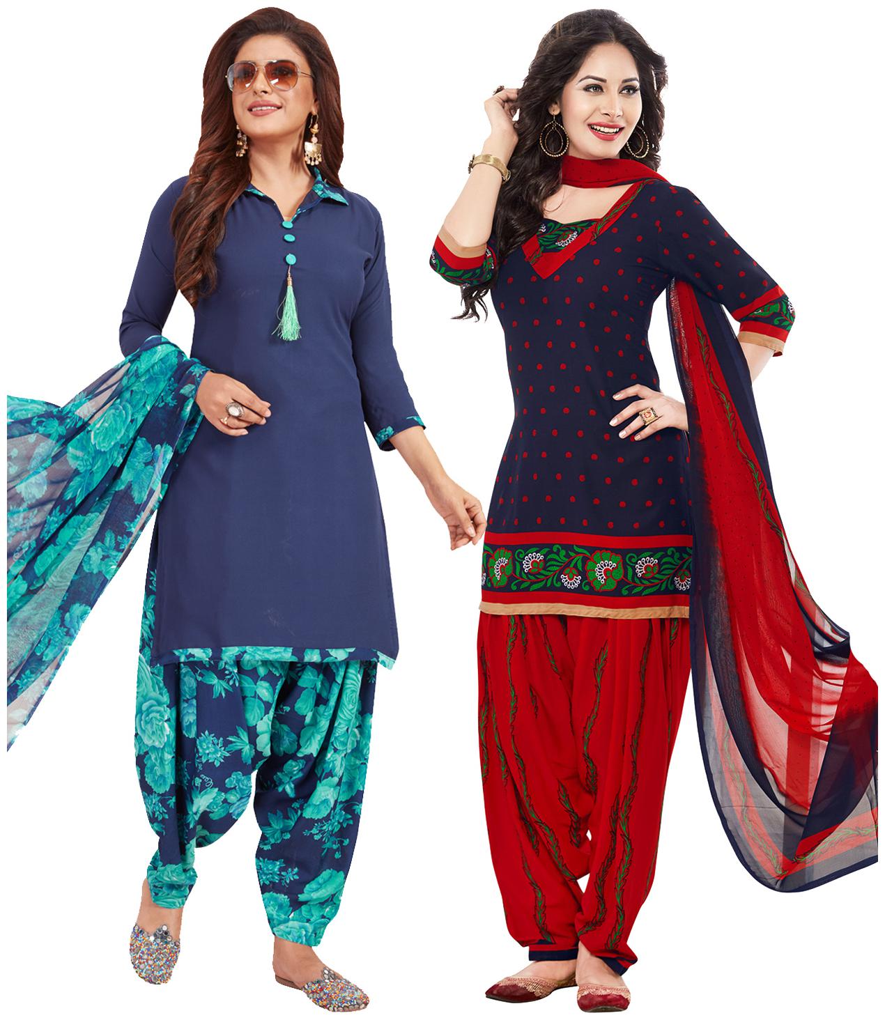 

Salwar Studio Women Crepe Printed Kurta Bottom Dupatta Multi