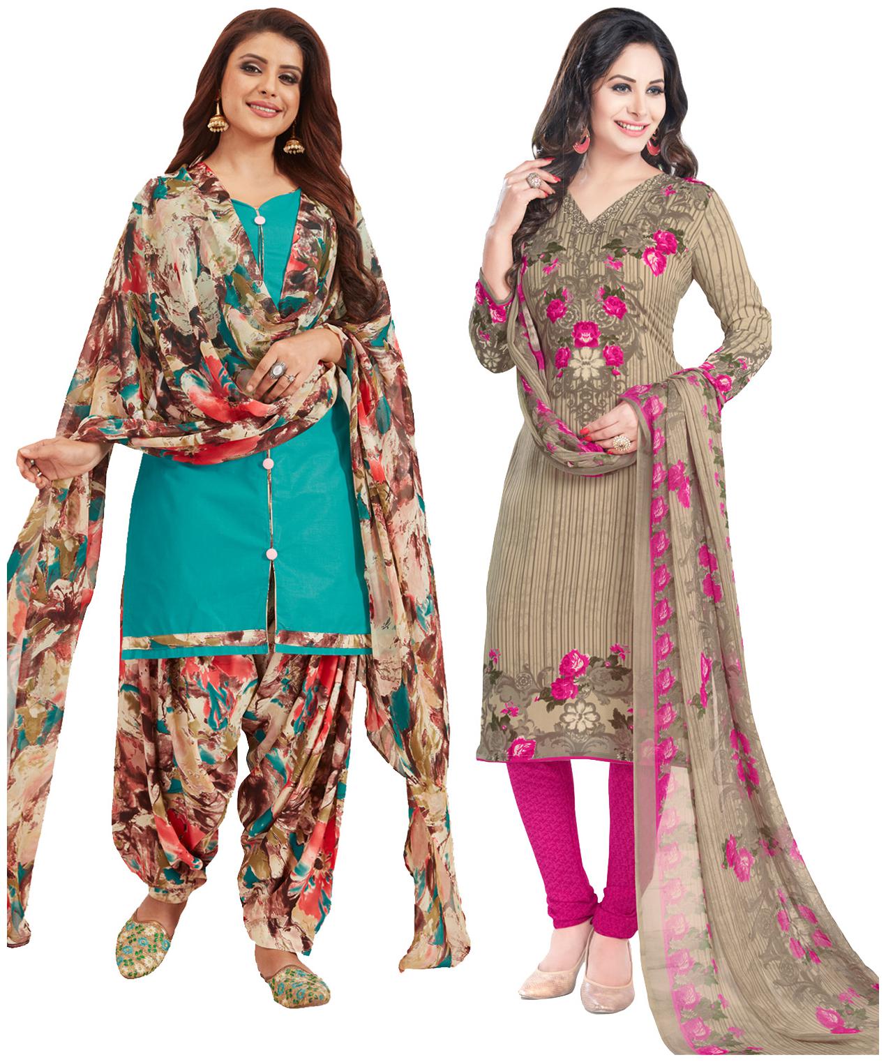 

Salwar Studio Women Crepe Printed Kurta Bottom Dupatta Multi