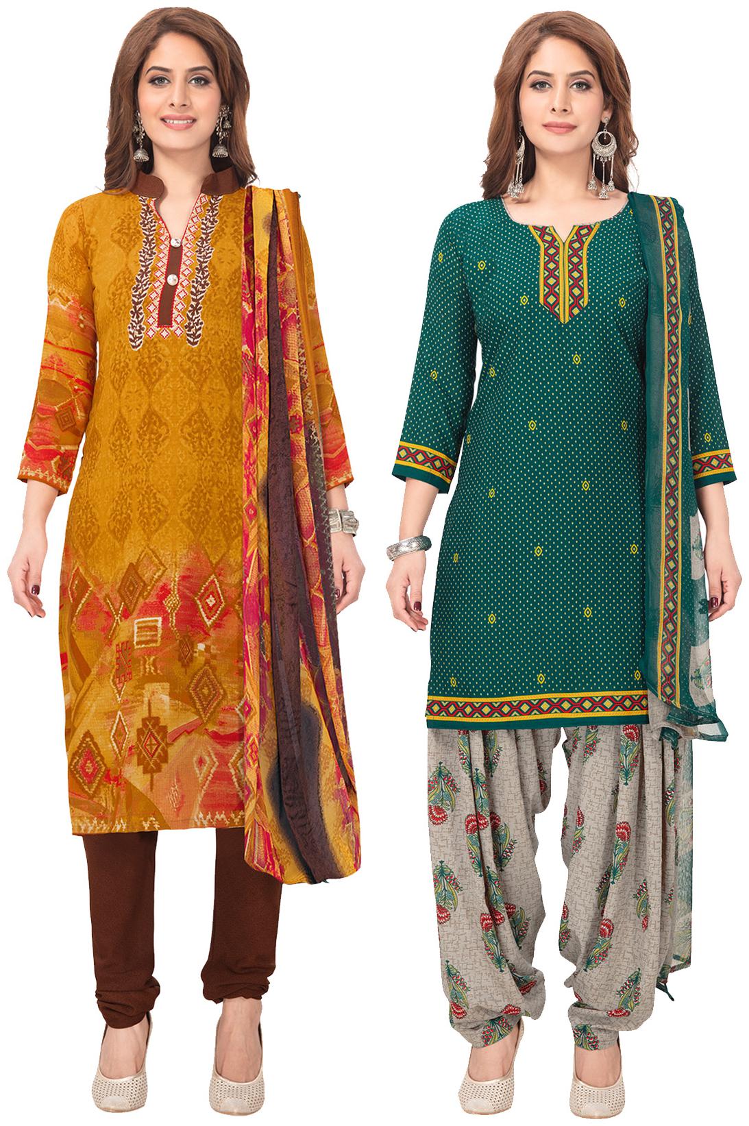 

Salwar Studio Multi Unstitched Kurta with bottom dupatta With dupatta Dress Material