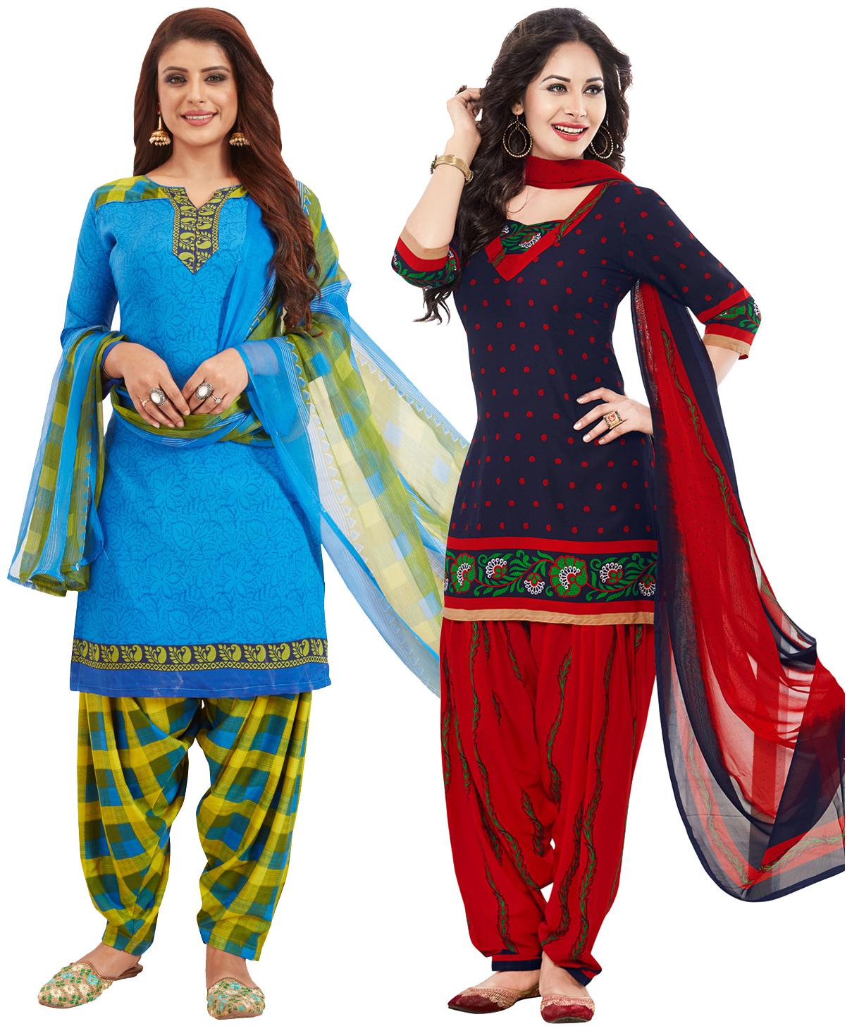 

Salwar Studio Women Crepe Printed Kurta Bottom Dupatta Multi