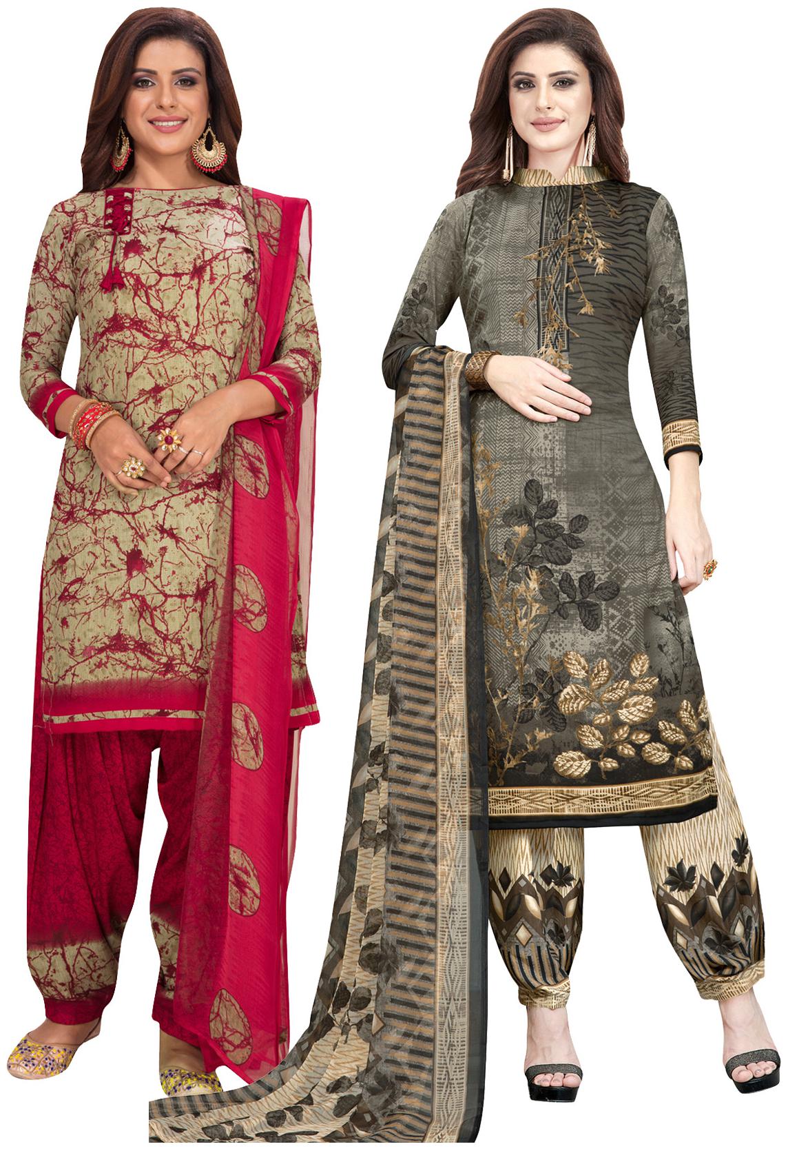 

Salwar Studio Multi Unstitched Kurta with bottom dupatta With dupatta Dress Material