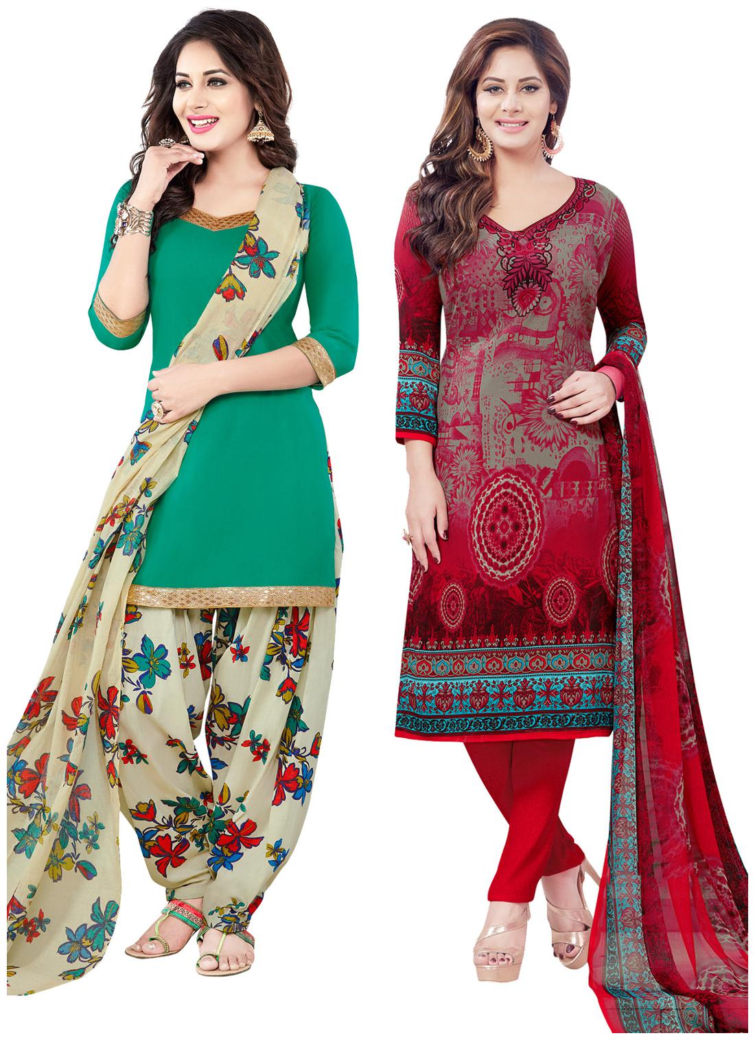 

Salwar Studio Multi Unstitched Kurta fabric With dupatta Dress Material