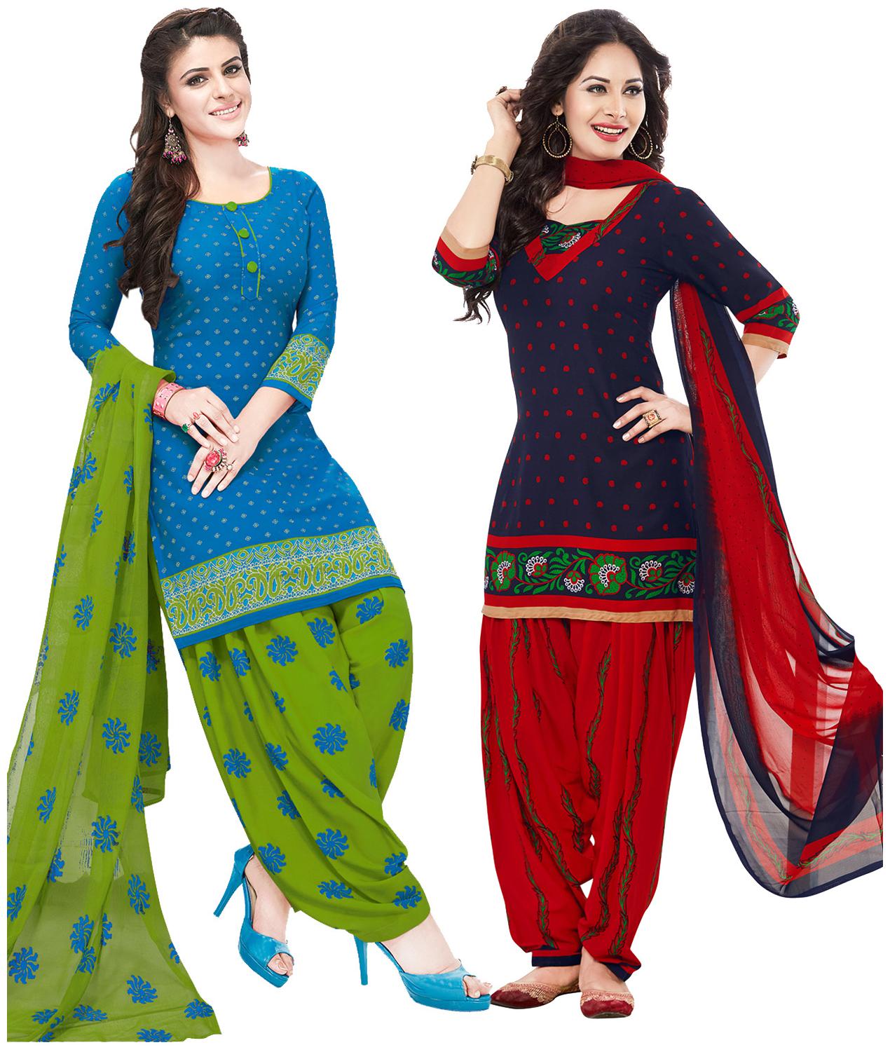 

Salwar Studio Multi Unstitched Kurta with bottom dupatta With dupatta Dress Material