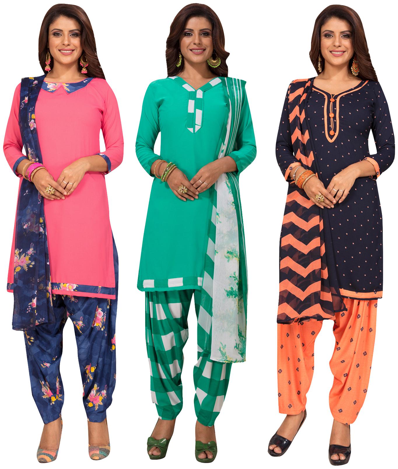 

Salwar Studio Multi Unstitched Kurta with bottom dupatta With dupatta Dress Material