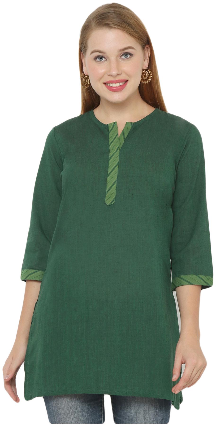 

Salwar Studio Women Green Solid Regular Kurti