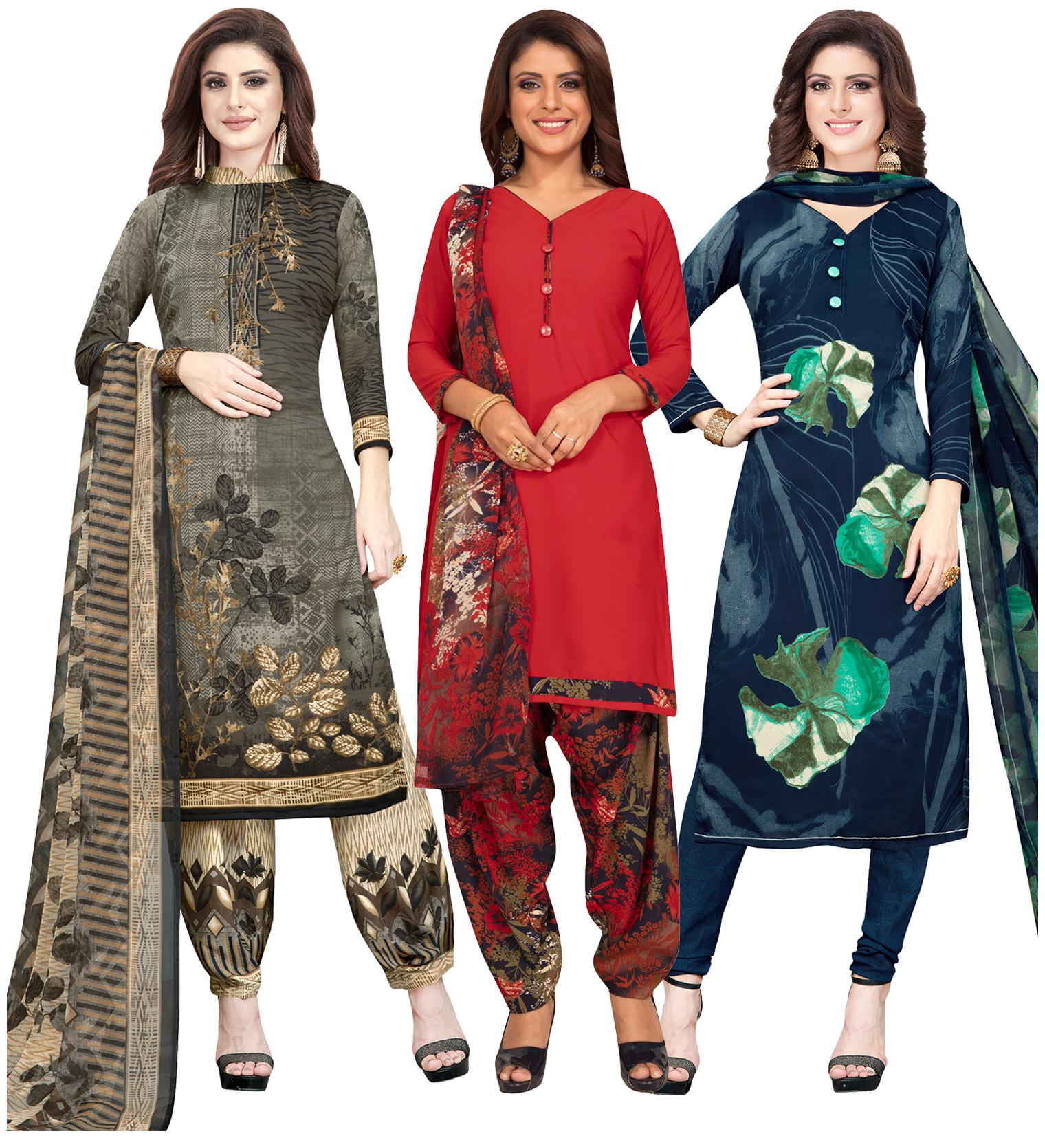 

Salwar Studio Multi Unstitched Kurta with bottom dupatta With dupatta Dress Material