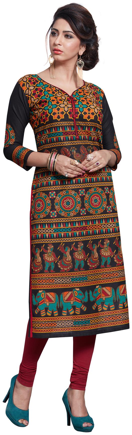 

Salwar Studio Multi Unstitched Kurta fabric With dupatta Dress Material