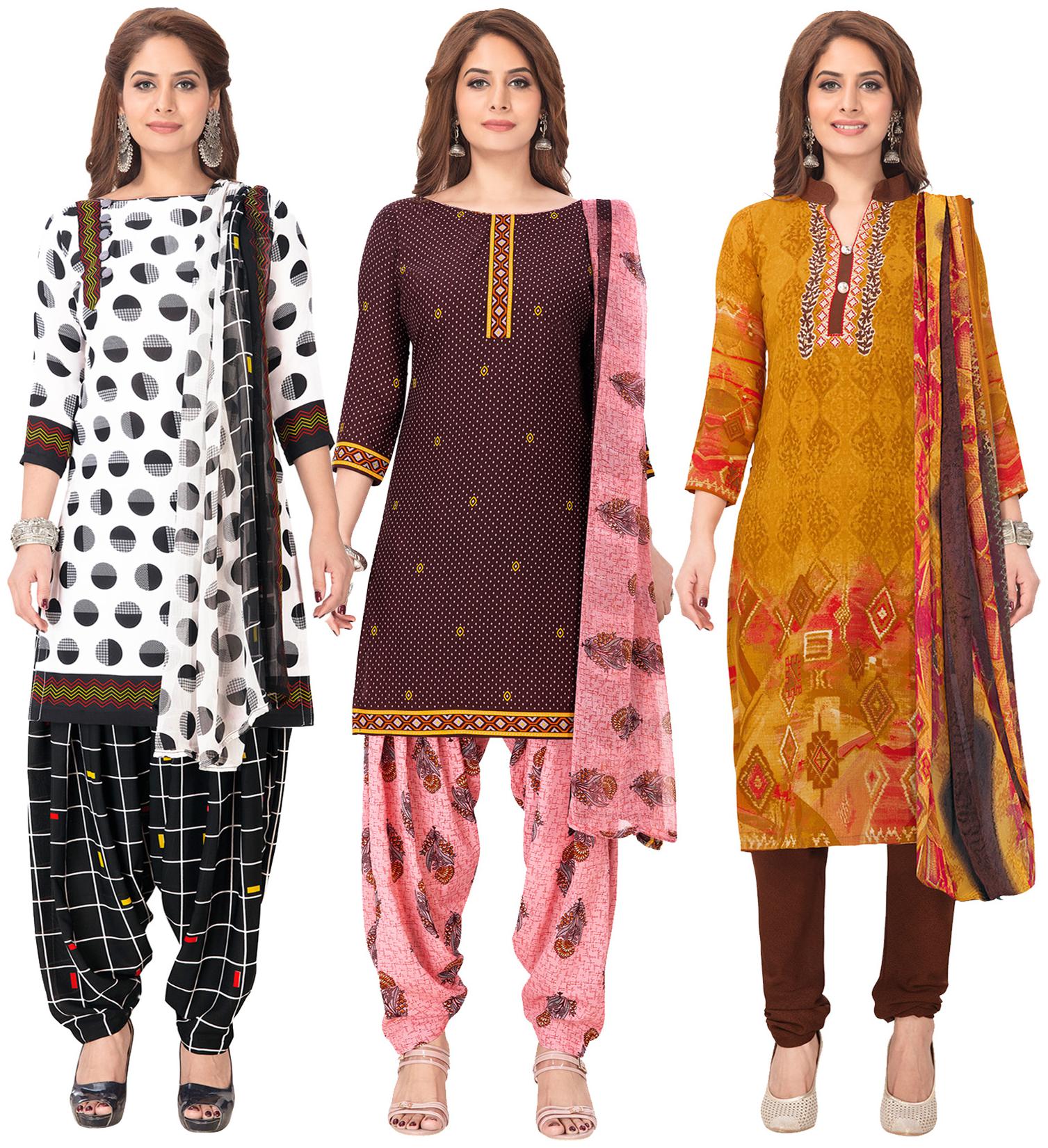 

Salwar Studio Multi Unstitched Kurta with bottom dupatta With dupatta Dress Material