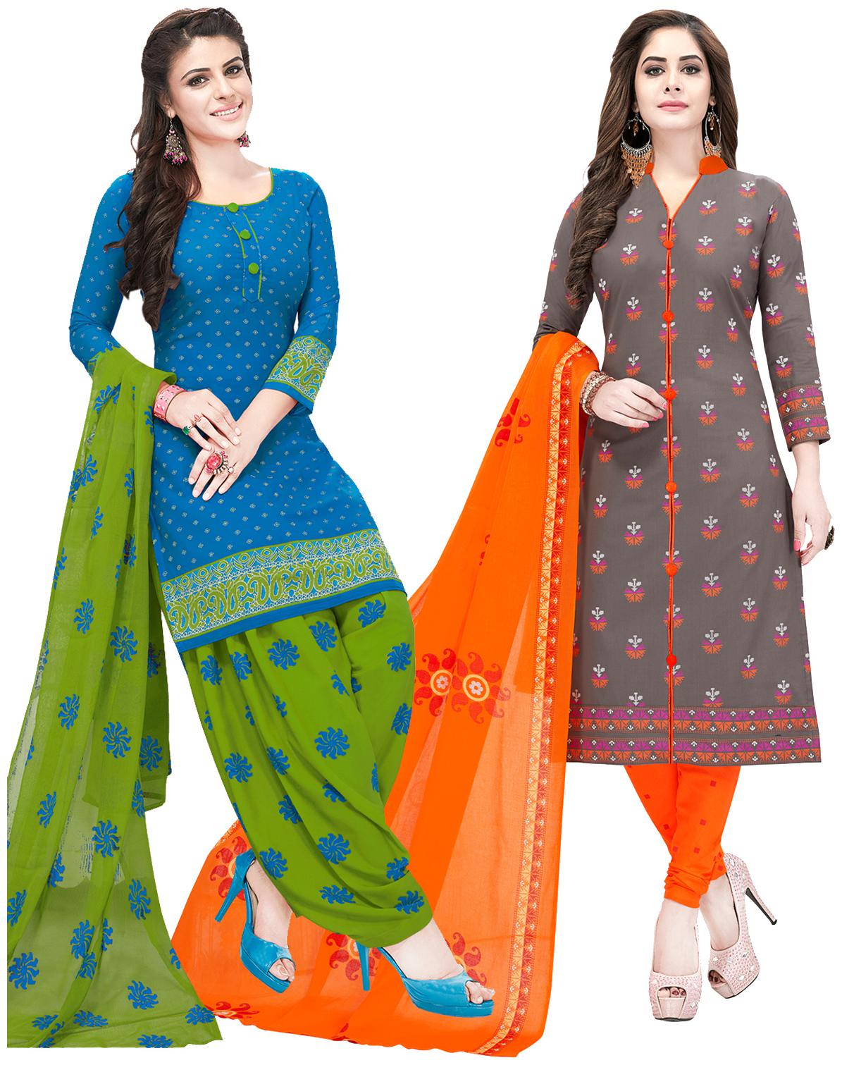 

Salwar Studio Multi Unstitched Kurta with bottom dupatta With dupatta Dress Material