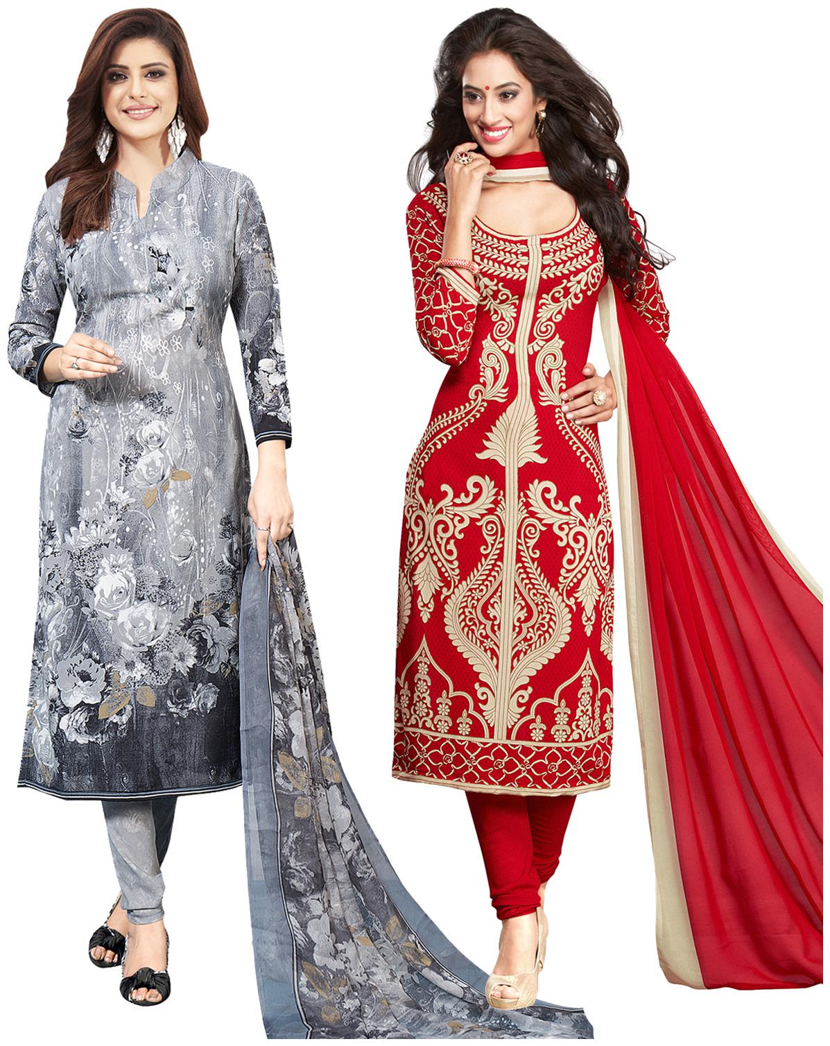 

Salwar Studio Multi Unstitched Kurta with bottom dupatta With dupatta Dress Material