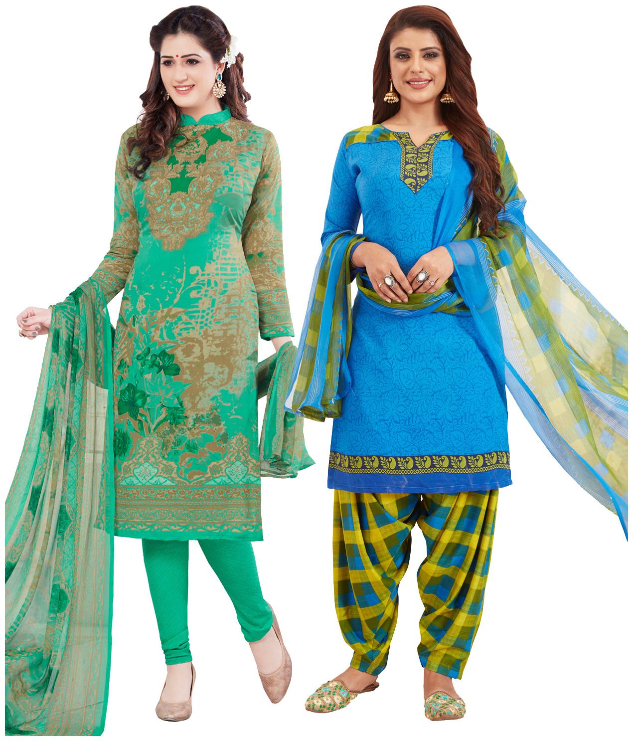 

Salwar Studio Multi Unstitched Kurta with bottom dupatta With dupatta Dress Material