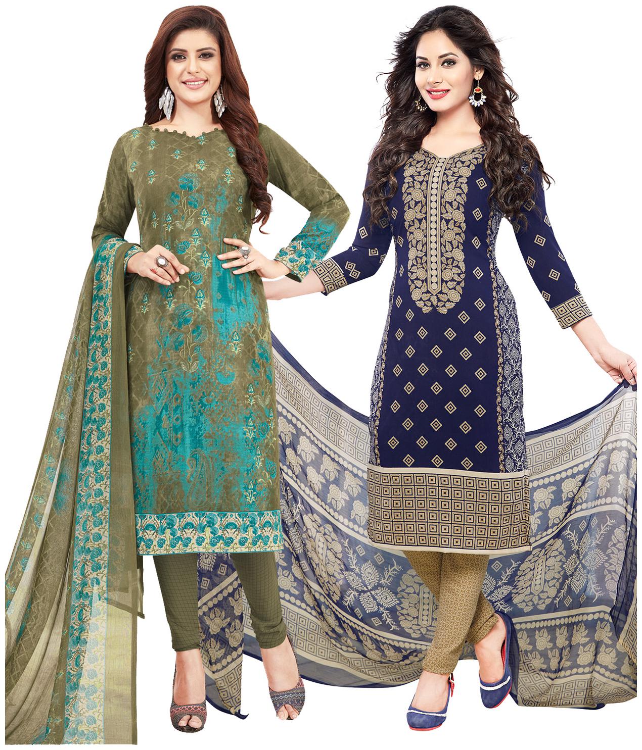 

Salwar Studio Multi Unstitched Kurta with bottom dupatta With dupatta Dress Material