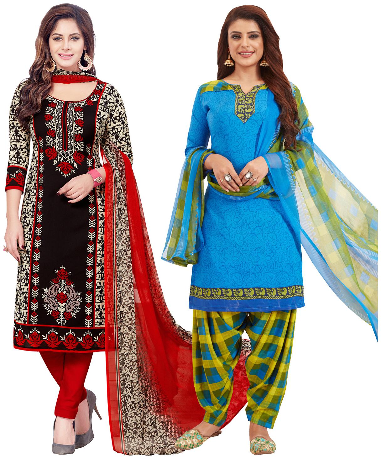 

Salwar Studio Multi Unstitched Kurta with bottom dupatta With dupatta Dress Material