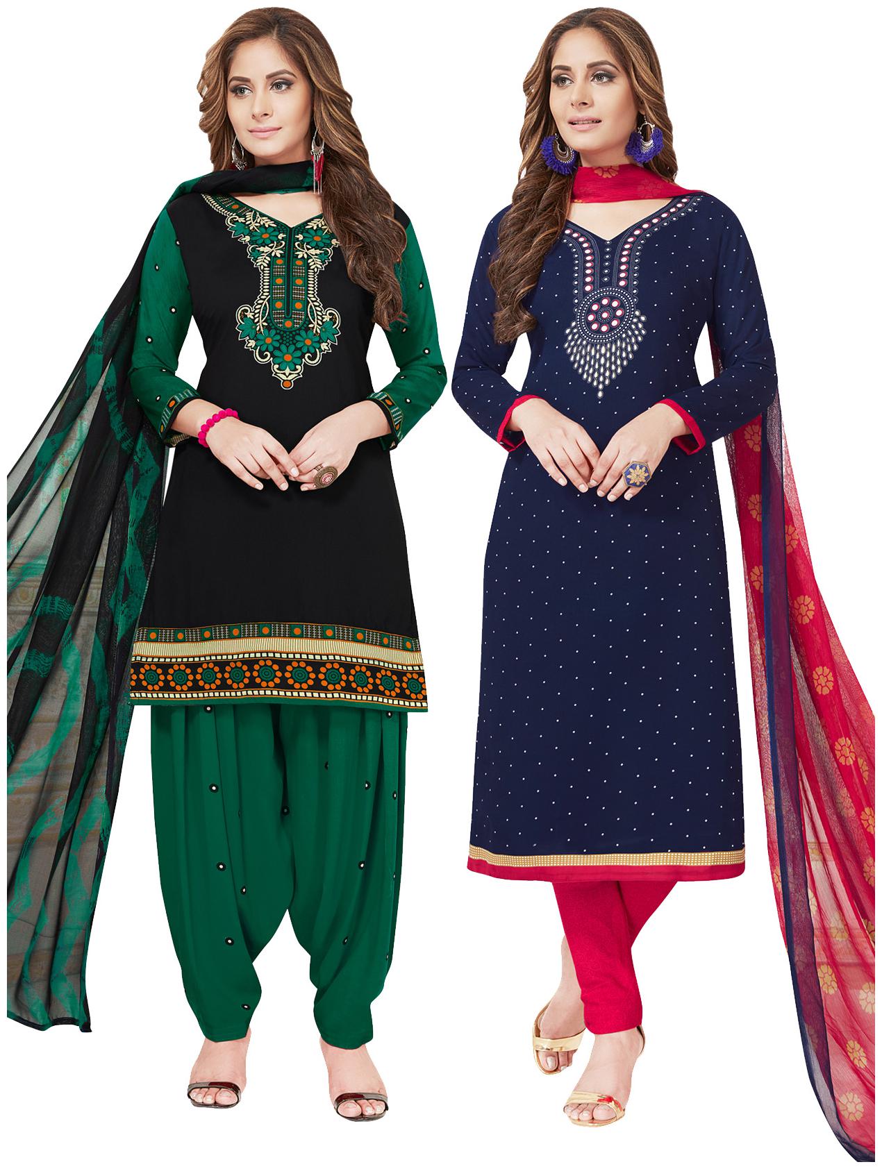 

Salwar Studio Multi Unstitched Kurta fabric With dupatta Dress Material